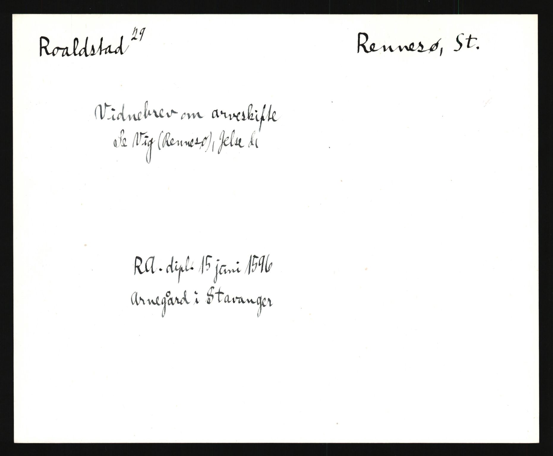 Riksarkivets diplomsamling, AV/RA-EA-5965/F35/F35e/L0027: Registreringssedler Rogaland, 1400-1700, s. 315