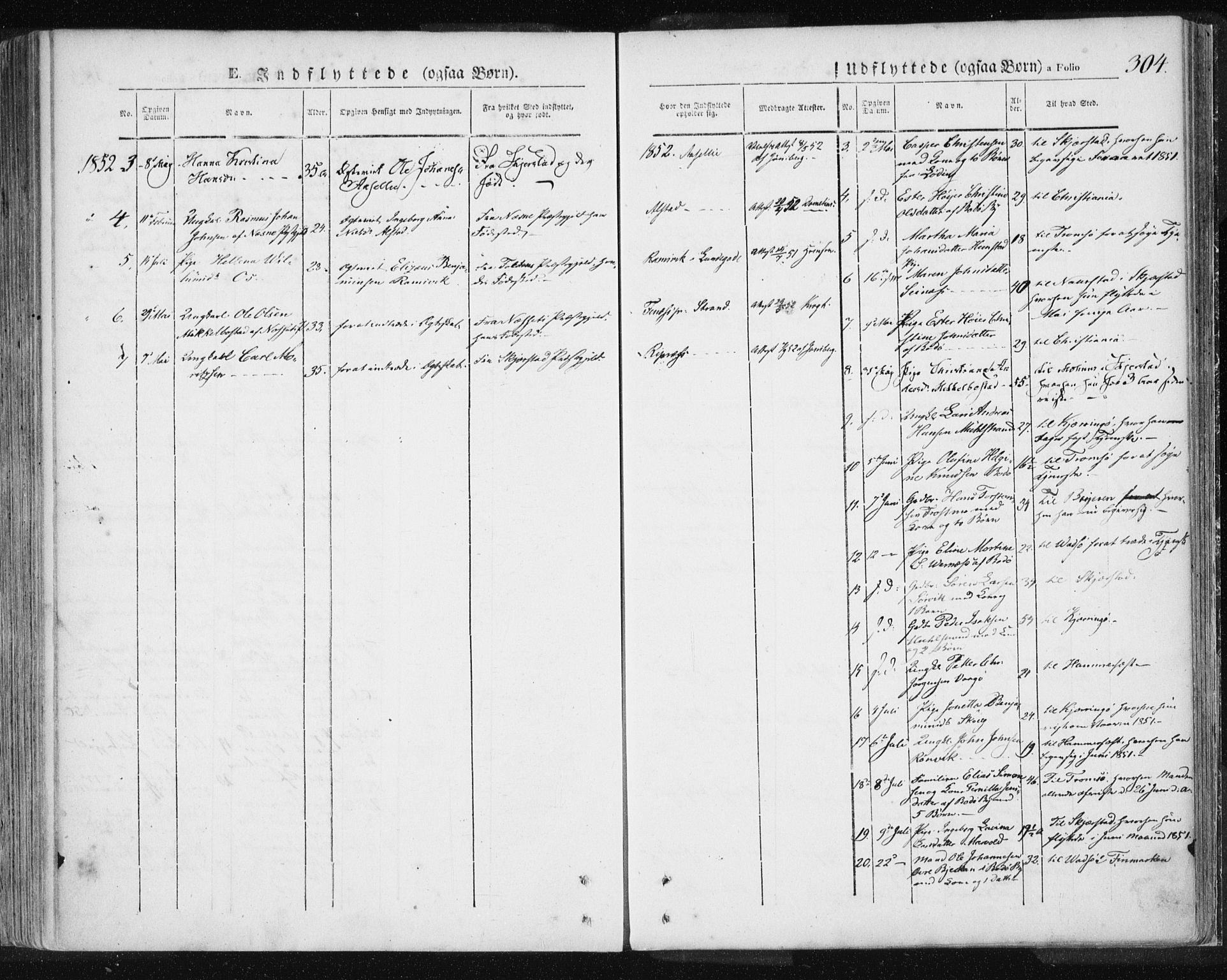 Ministerialprotokoller, klokkerbøker og fødselsregistre - Nordland, AV/SAT-A-1459/801/L0007: Ministerialbok nr. 801A07, 1845-1863, s. 304