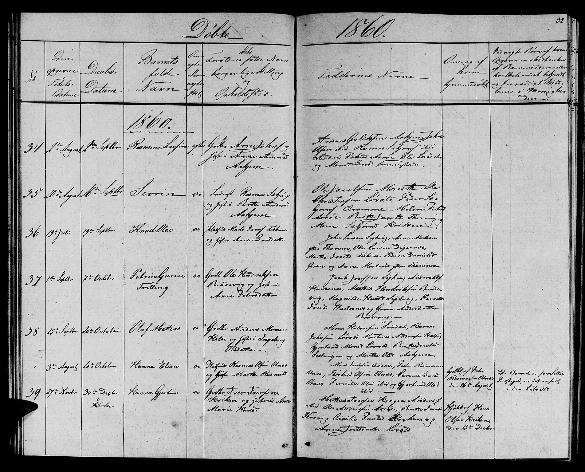 Ministerialprotokoller, klokkerbøker og fødselsregistre - Møre og Romsdal, AV/SAT-A-1454/501/L0015: Klokkerbok nr. 501C01, 1854-1867, s. 32