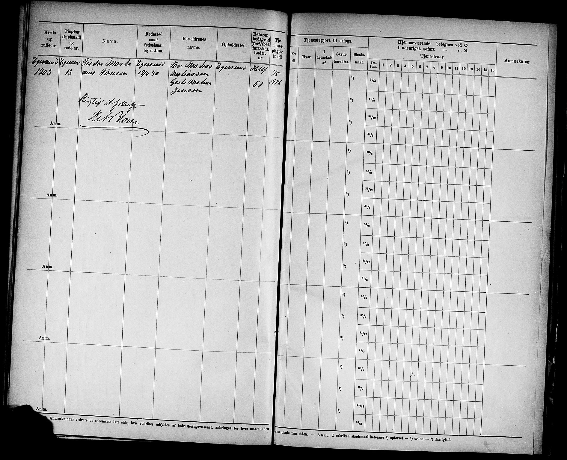 Kristiansand mønstringskrets, SAK/2031-0015/F/Fd/L0004: Rulle sjøvernepliktige, C-4, 1902, s. 44