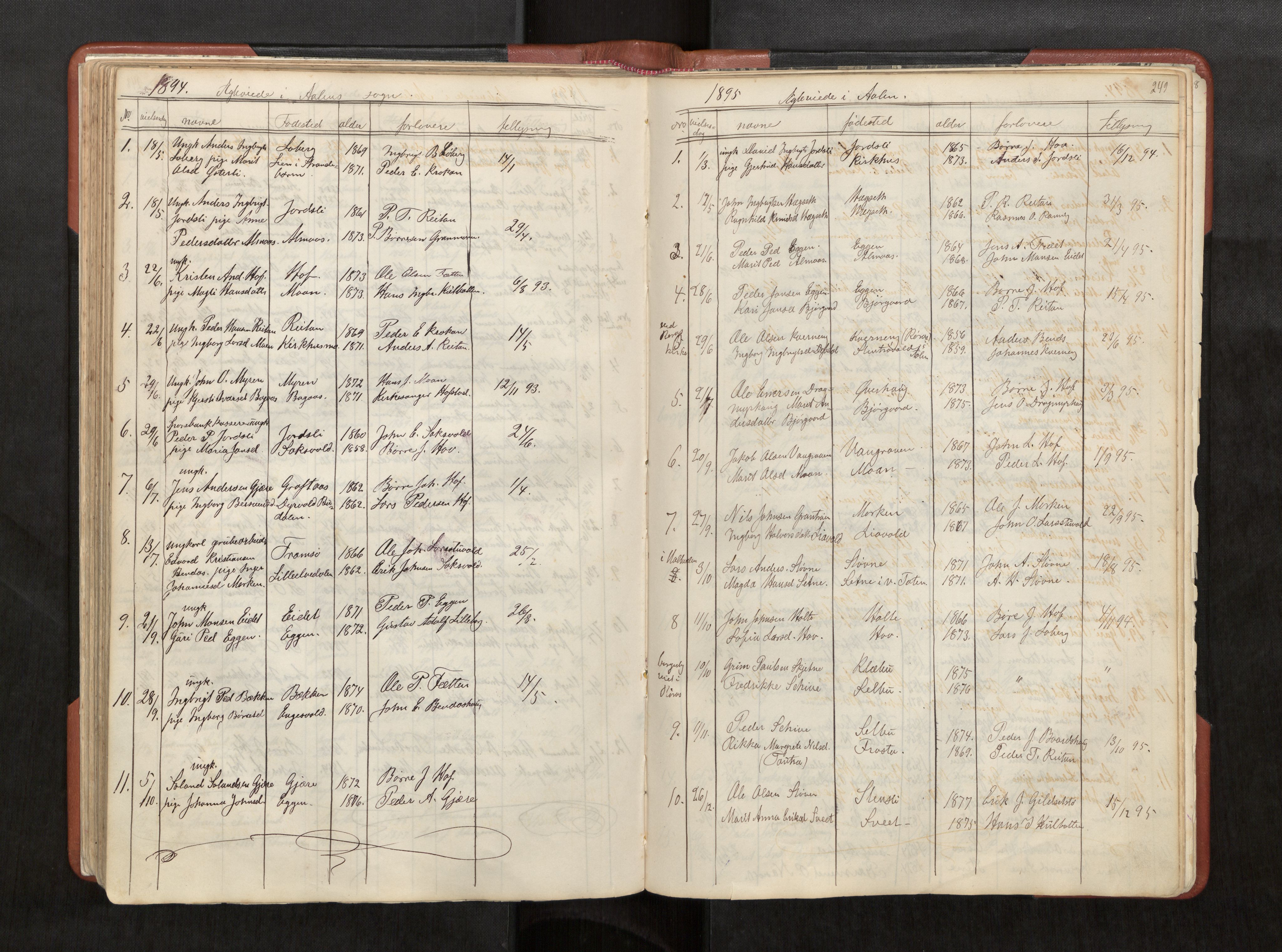 Ministerialprotokoller, klokkerbøker og fødselsregistre - Sør-Trøndelag, AV/SAT-A-1456/686/L0985: Klokkerbok nr. 686C01, 1871-1933, s. 249