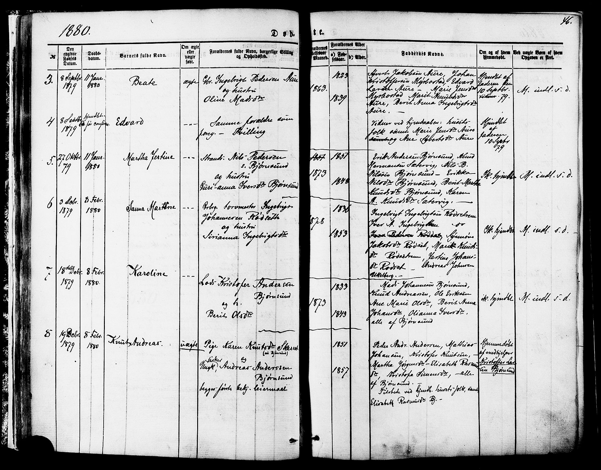 Ministerialprotokoller, klokkerbøker og fødselsregistre - Møre og Romsdal, AV/SAT-A-1454/565/L0749: Ministerialbok nr. 565A03, 1871-1886, s. 46