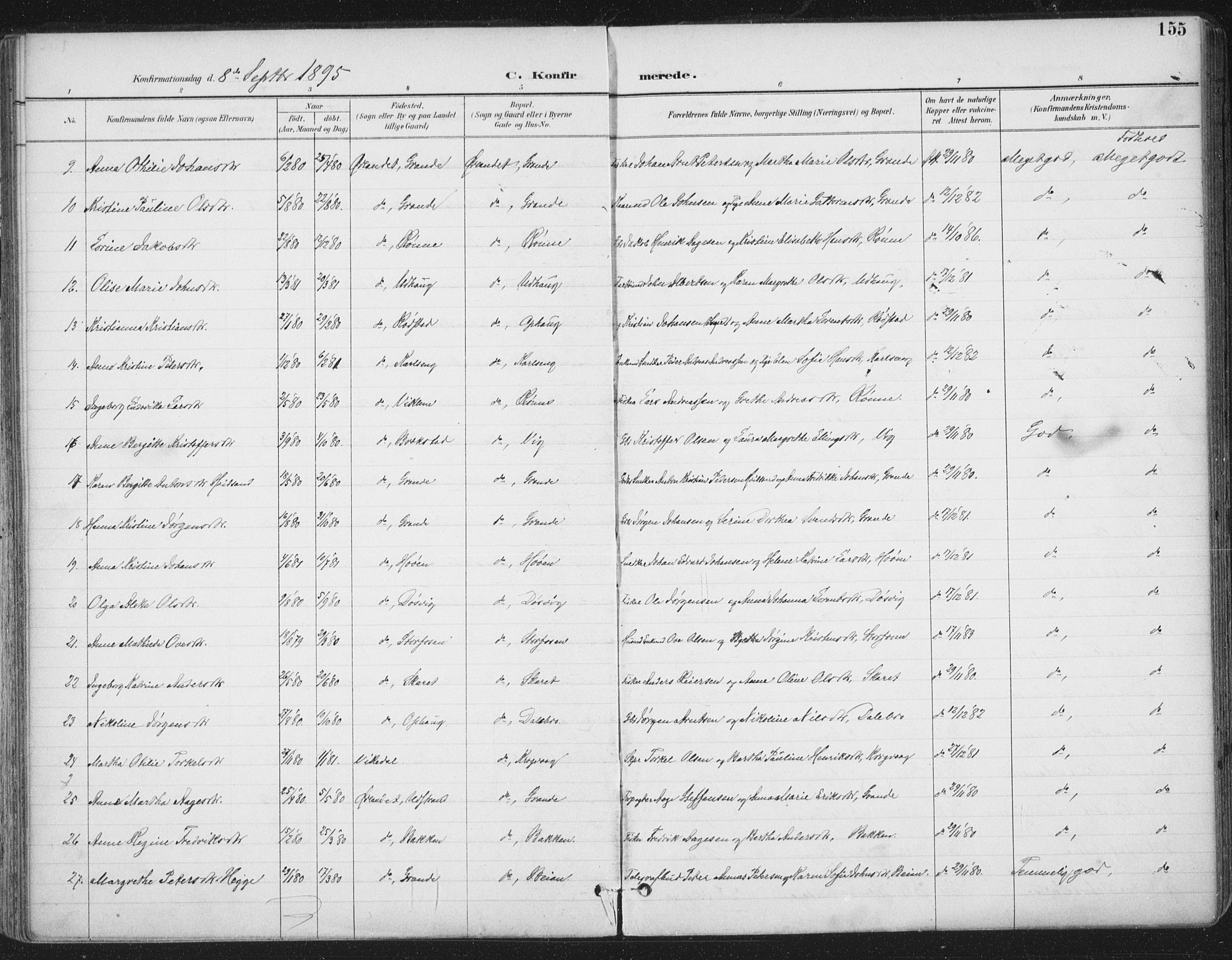 Ministerialprotokoller, klokkerbøker og fødselsregistre - Sør-Trøndelag, SAT/A-1456/659/L0743: Ministerialbok nr. 659A13, 1893-1910, s. 155