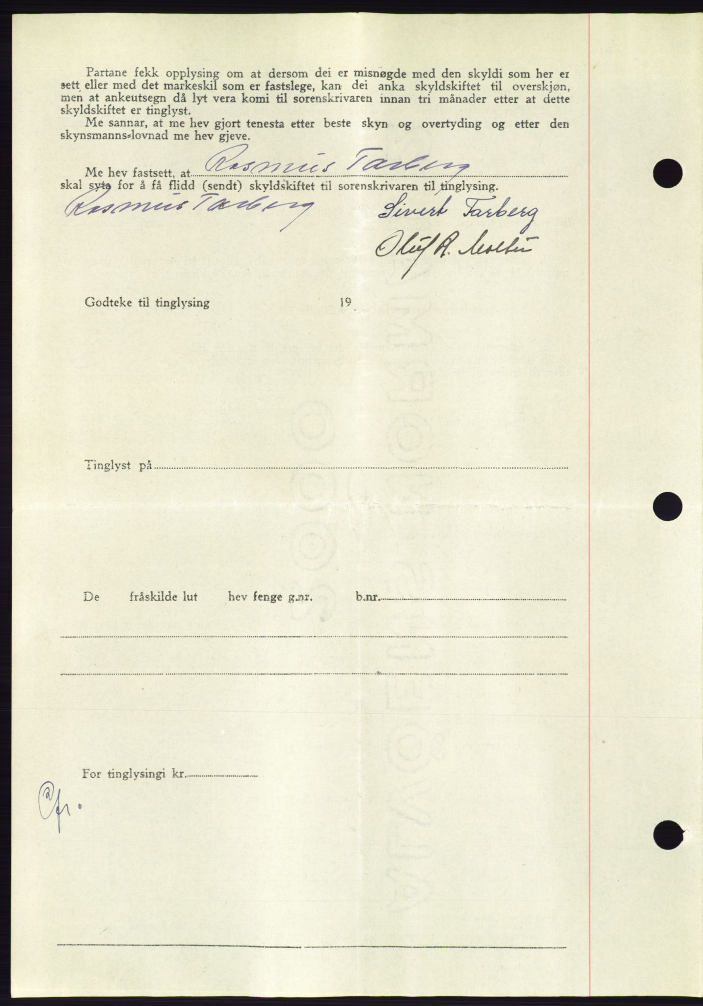 Søre Sunnmøre sorenskriveri, AV/SAT-A-4122/1/2/2C/L0084: Pantebok nr. 10A, 1949-1949, Dagboknr: 1101/1949