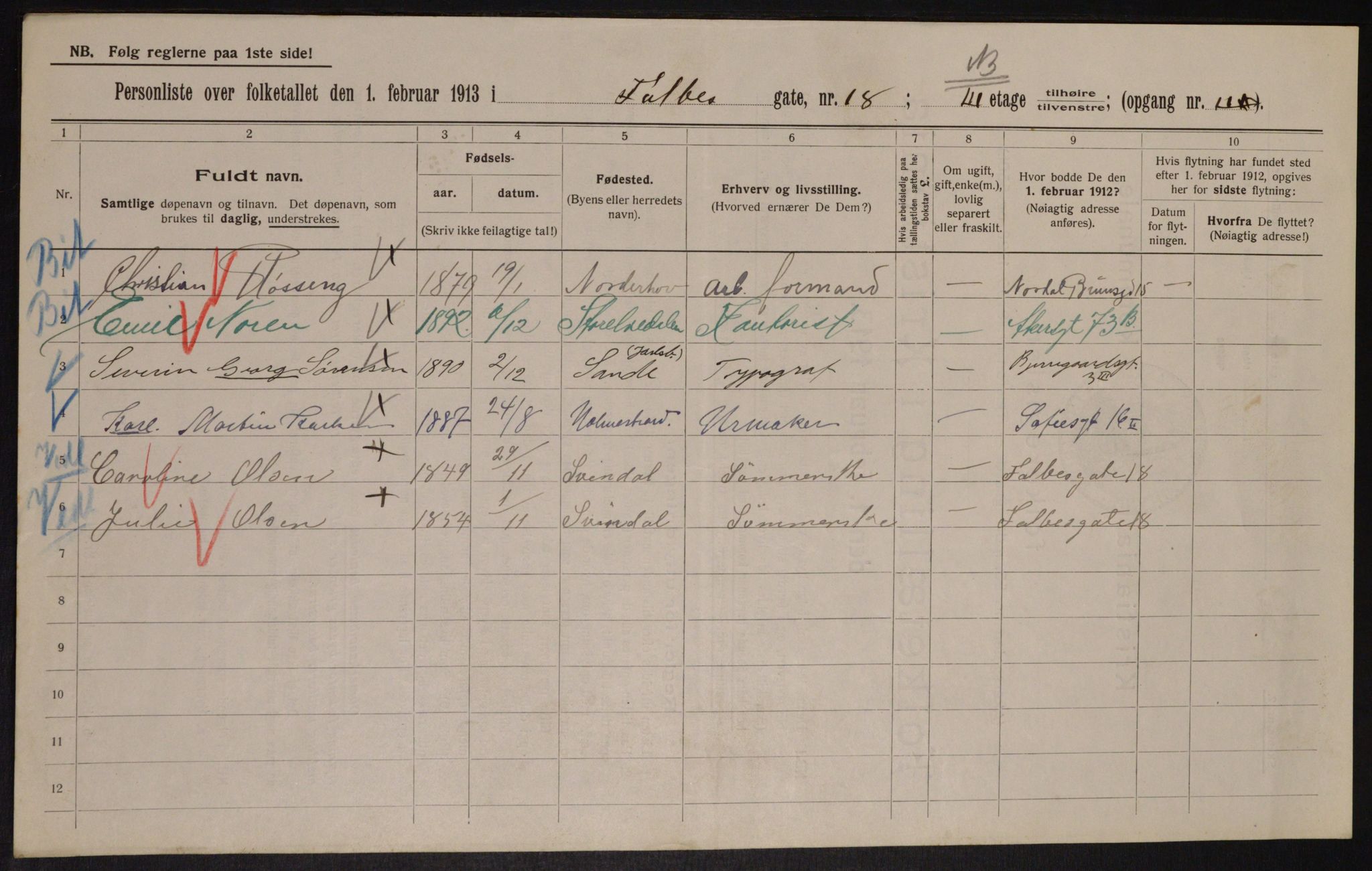 OBA, Kommunal folketelling 1.2.1913 for Kristiania, 1913, s. 23370