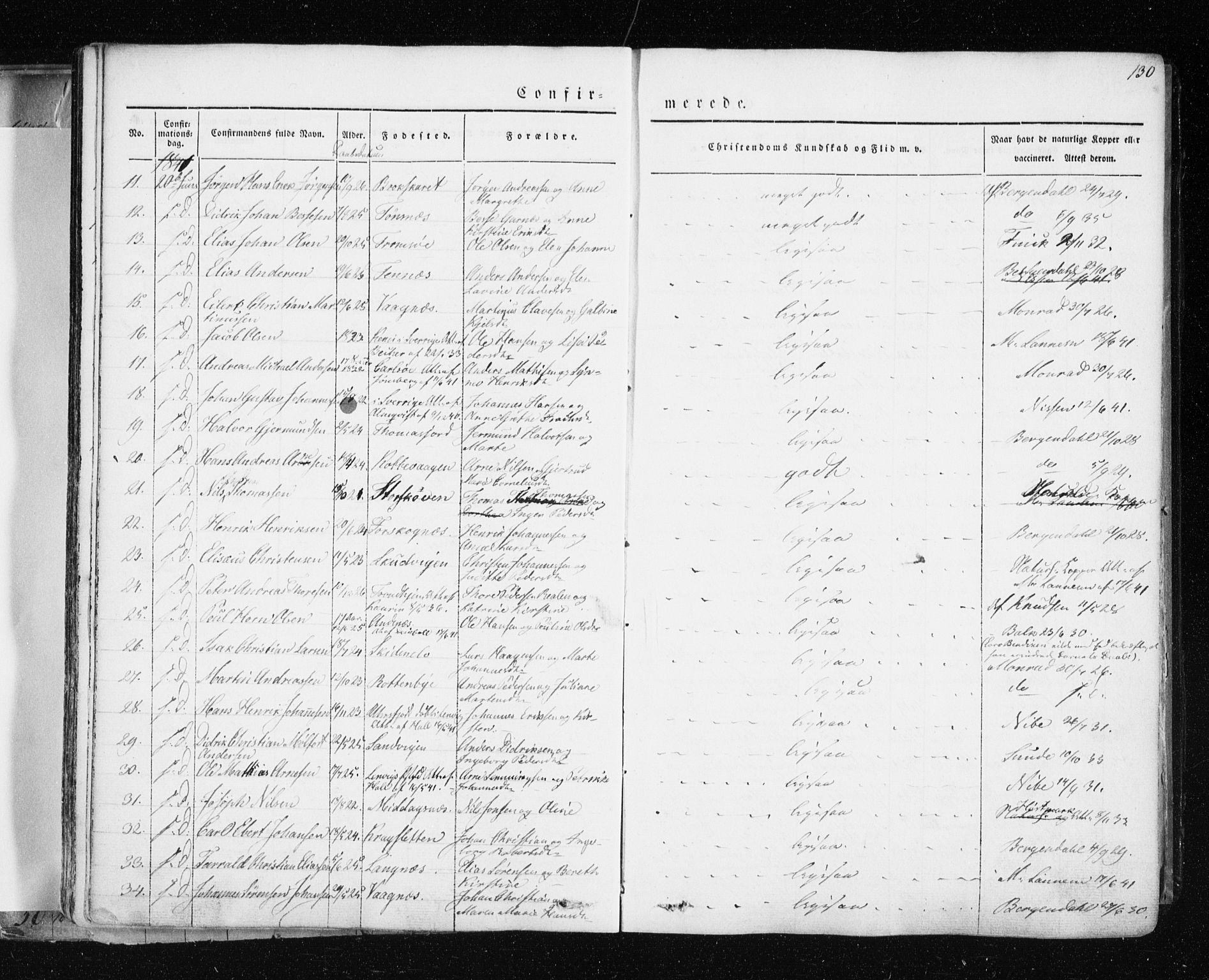 Tromsø sokneprestkontor/stiftsprosti/domprosti, AV/SATØ-S-1343/G/Ga/L0009kirke: Ministerialbok nr. 9, 1837-1847, s. 130