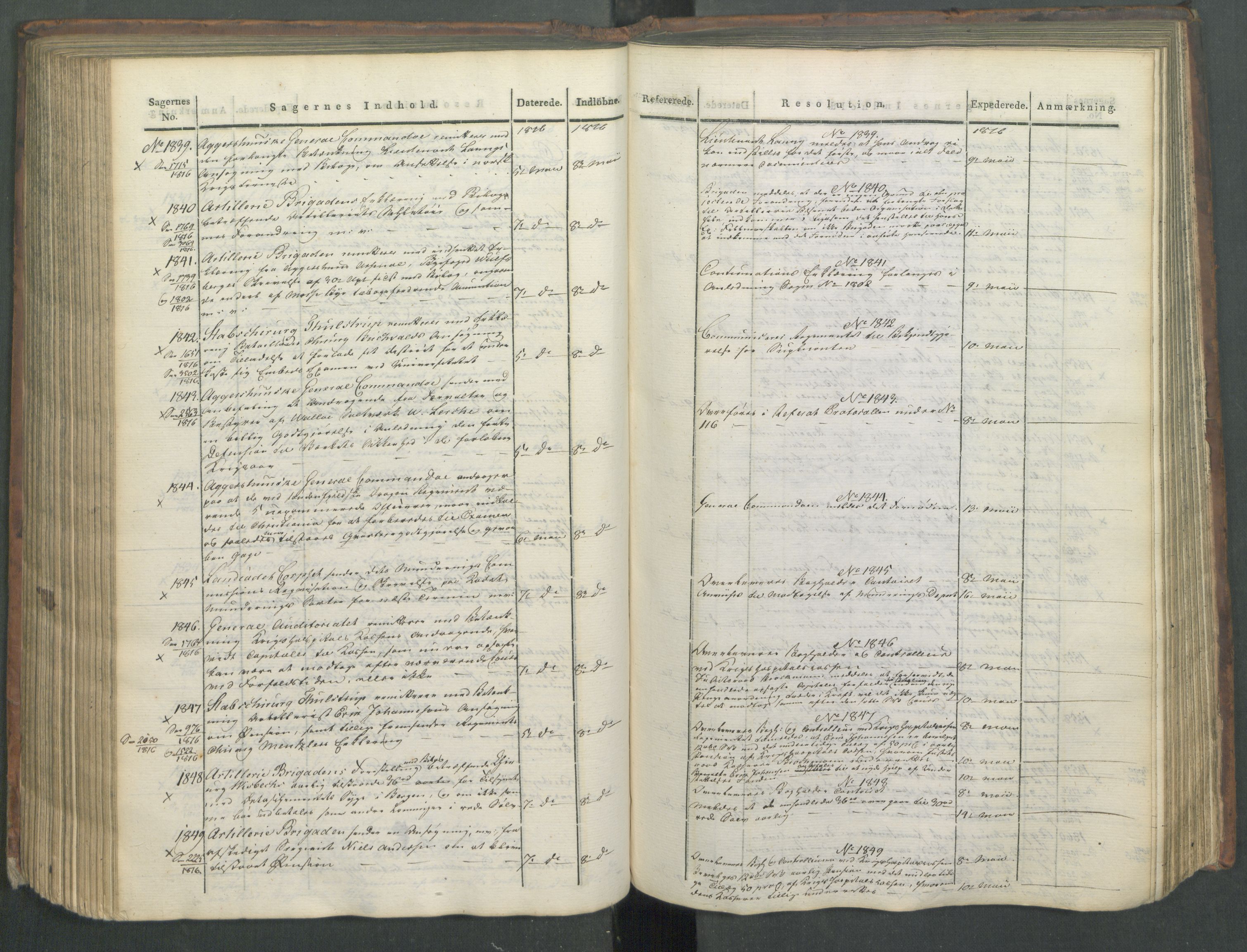 Armédepartementet, AV/RA-RAFA-3493/C/Ca/L0008: 6. Departements Journal, 1816