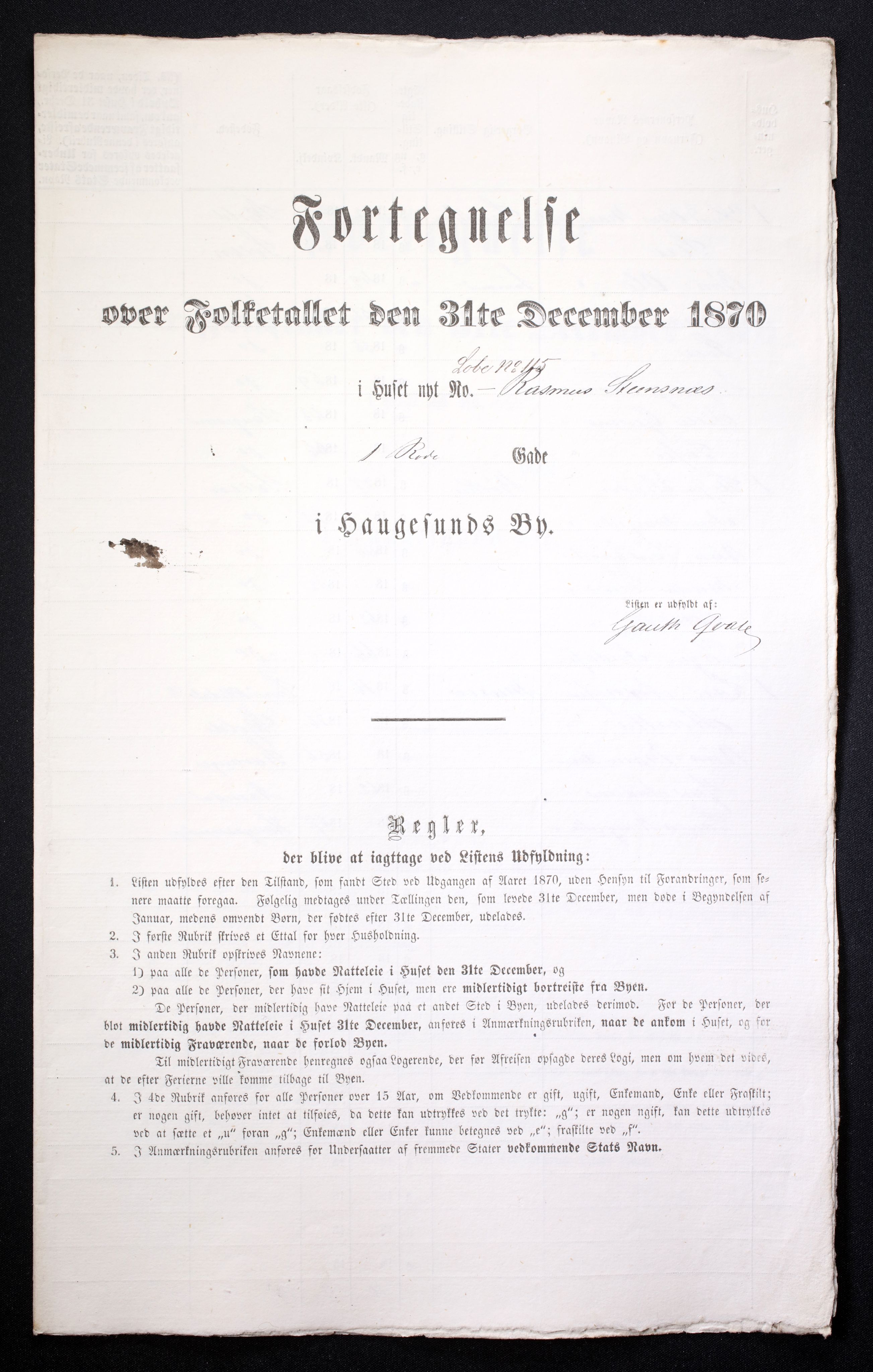 RA, Folketelling 1870 for 1106 Haugesund kjøpstad, 1870, s. 215