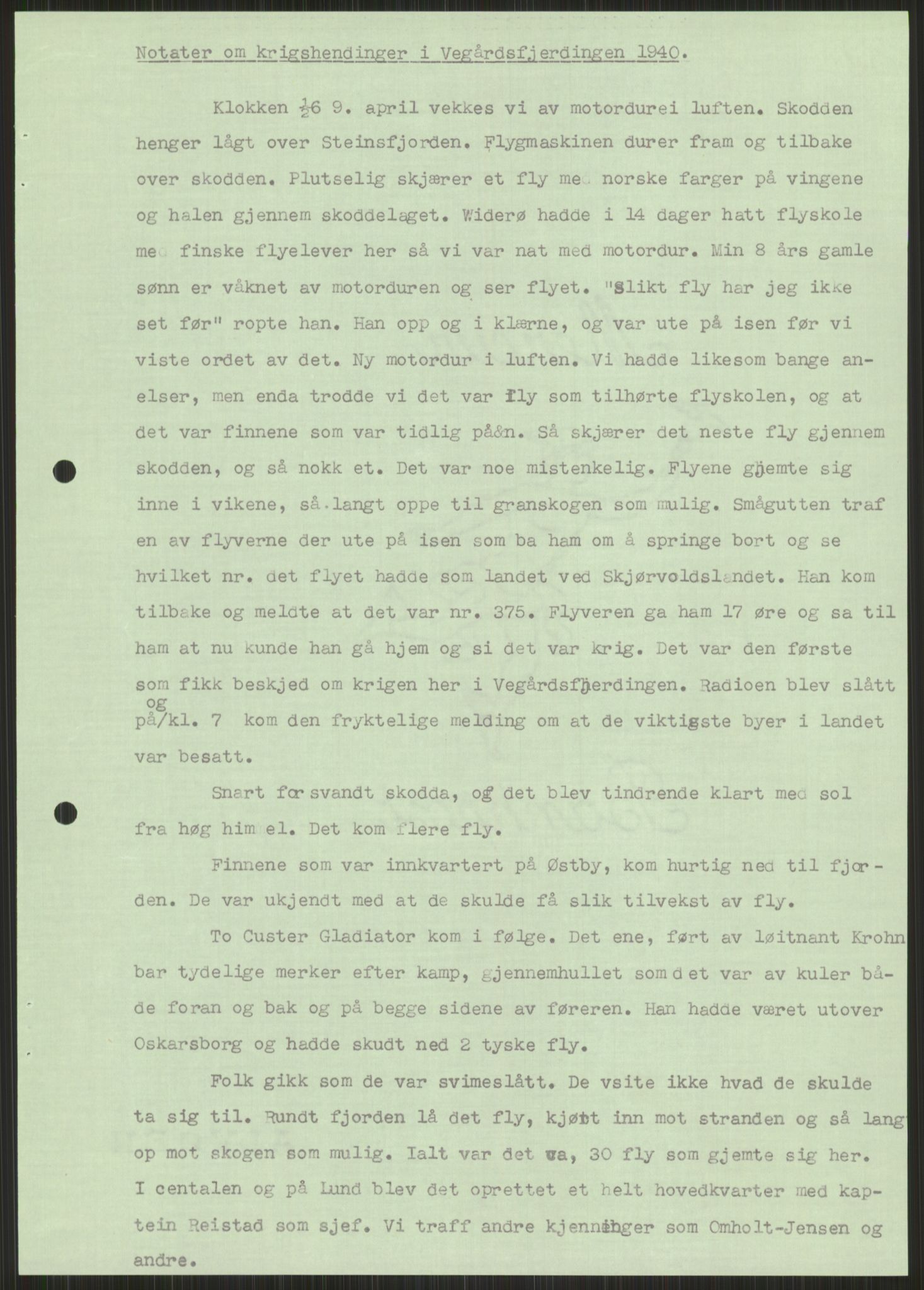 Forsvaret, Forsvarets krigshistoriske avdeling, AV/RA-RAFA-2017/Y/Ya/L0014: II-C-11-31 - Fylkesmenn.  Rapporter om krigsbegivenhetene 1940., 1940, s. 471