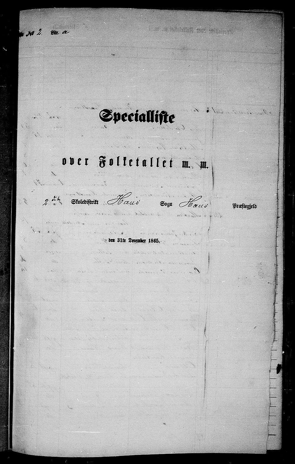 RA, Folketelling 1865 for 1250P Haus prestegjeld, 1865, s. 37
