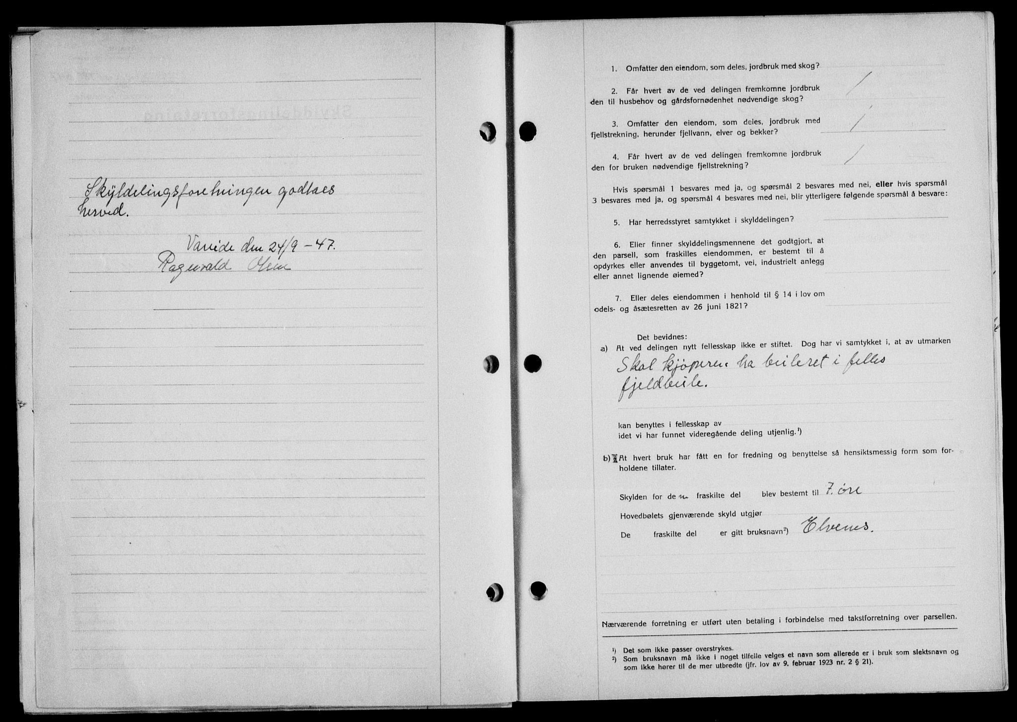 Lofoten sorenskriveri, SAT/A-0017/1/2/2C/L0017a: Pantebok nr. 17a, 1947-1948, Dagboknr: 1780/1947