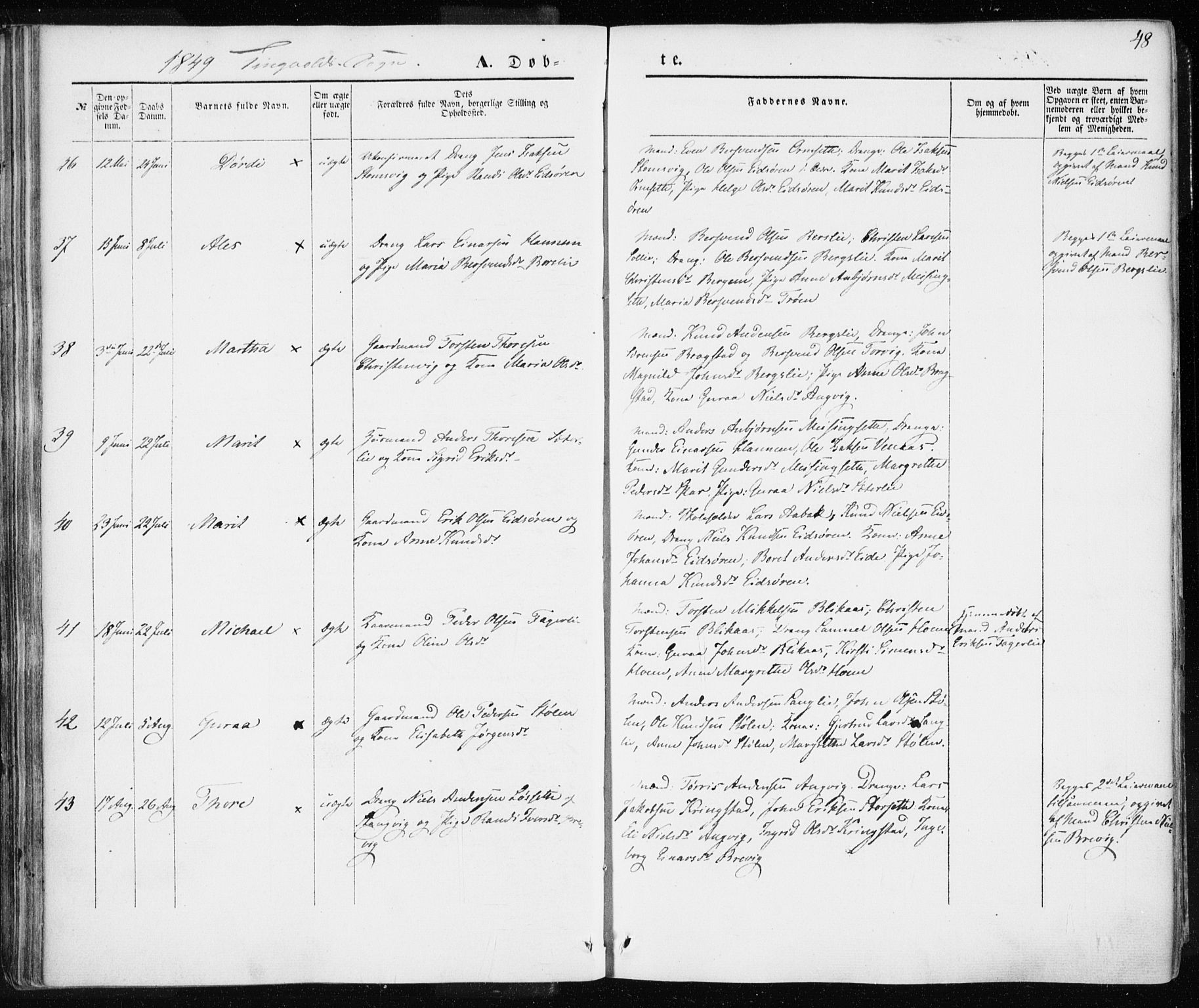 Ministerialprotokoller, klokkerbøker og fødselsregistre - Møre og Romsdal, AV/SAT-A-1454/586/L0984: Ministerialbok nr. 586A10, 1844-1856, s. 48