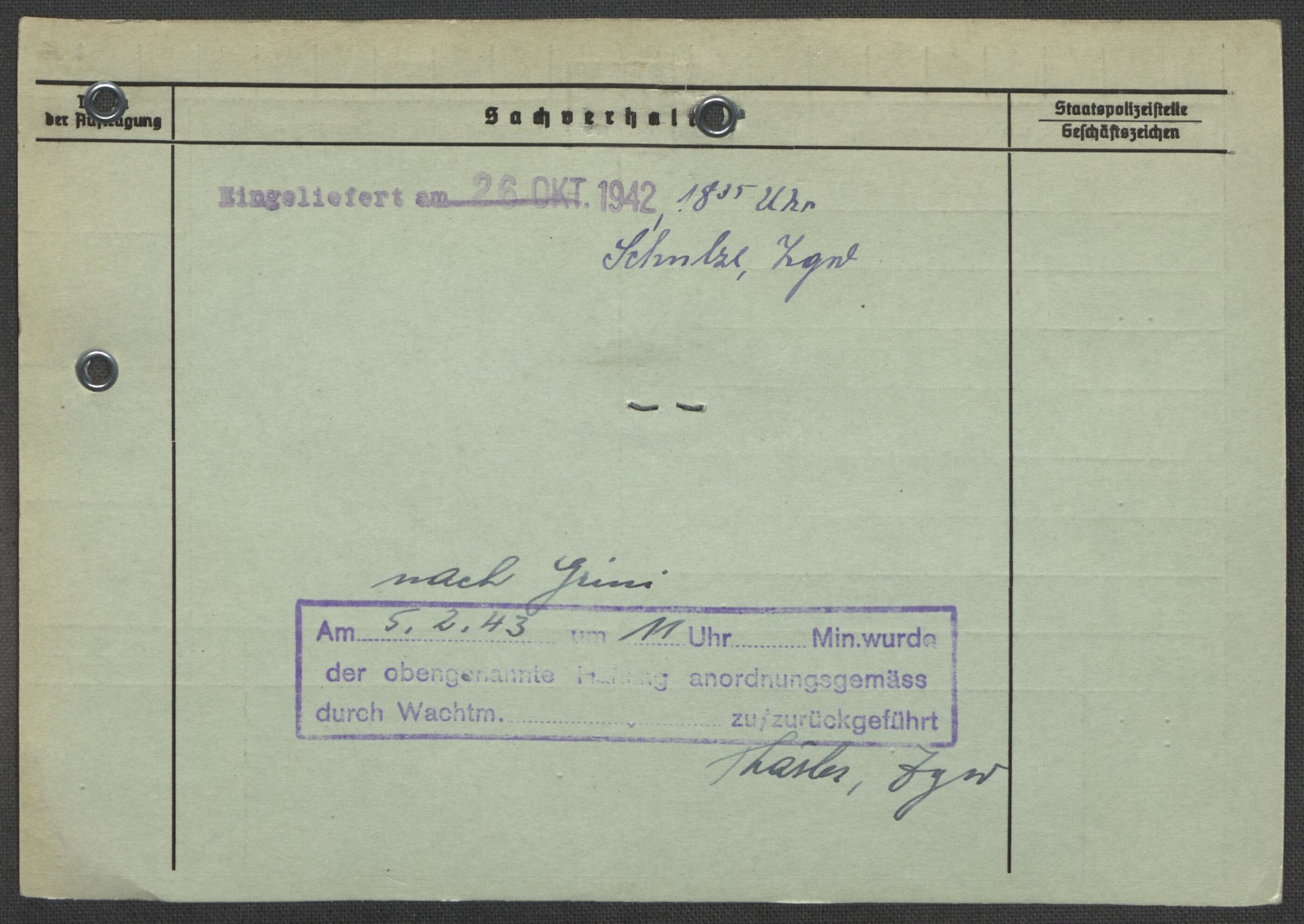 Befehlshaber der Sicherheitspolizei und des SD, AV/RA-RAFA-5969/E/Ea/Eaa/L0005: Register over norske fanger i Møllergata 19: Hø-Kj, 1940-1945, s. 1154