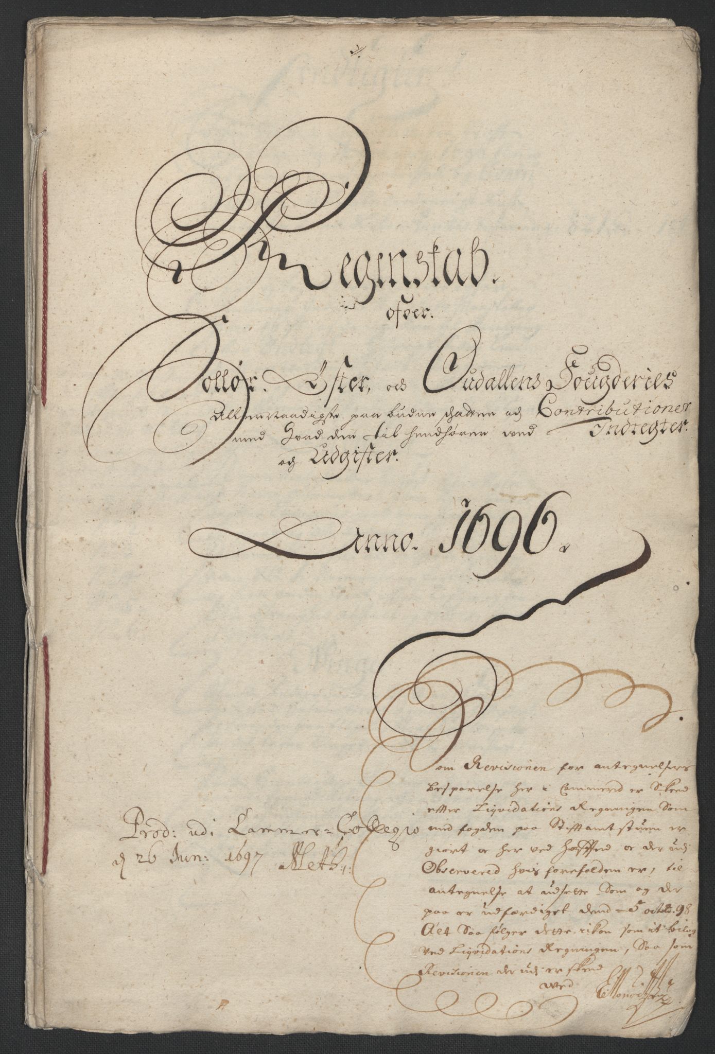 Rentekammeret inntil 1814, Reviderte regnskaper, Fogderegnskap, RA/EA-4092/R13/L0834: Fogderegnskap Solør, Odal og Østerdal, 1696, s. 4