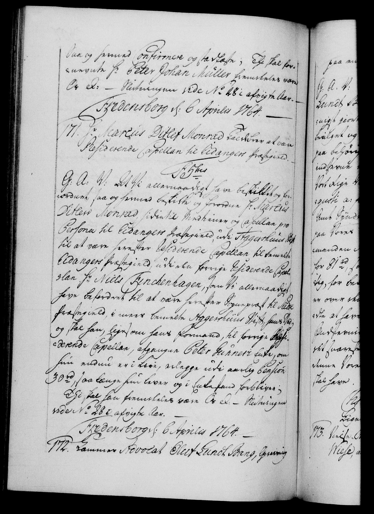 Danske Kanselli 1572-1799, AV/RA-EA-3023/F/Fc/Fca/Fcaa/L0042: Norske registre, 1763-1766, s. 307b