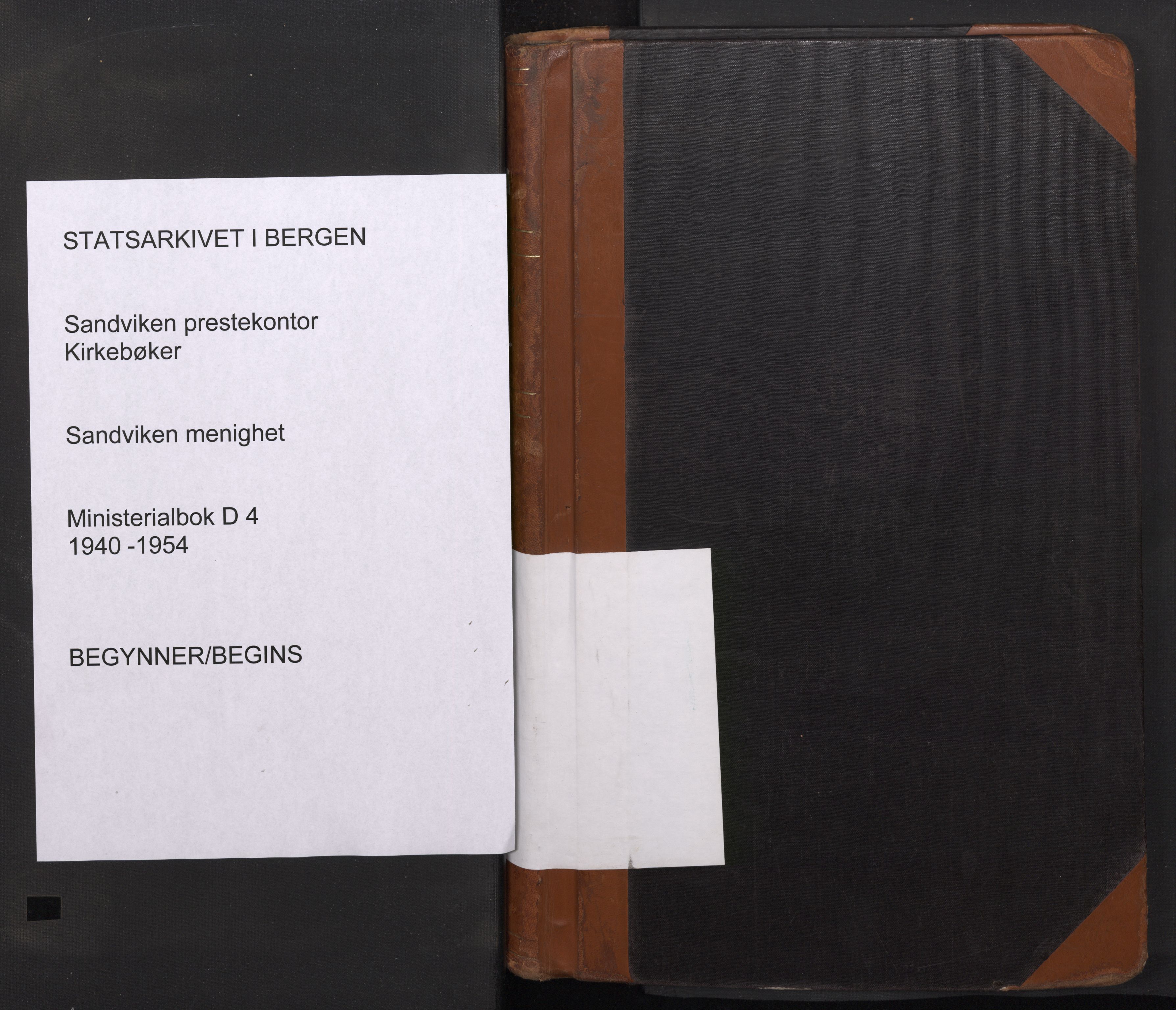 Sandviken Sokneprestembete, SAB/A-77601/H/Ha/L0017: Ministerialbok nr. D 4, 1940-1954