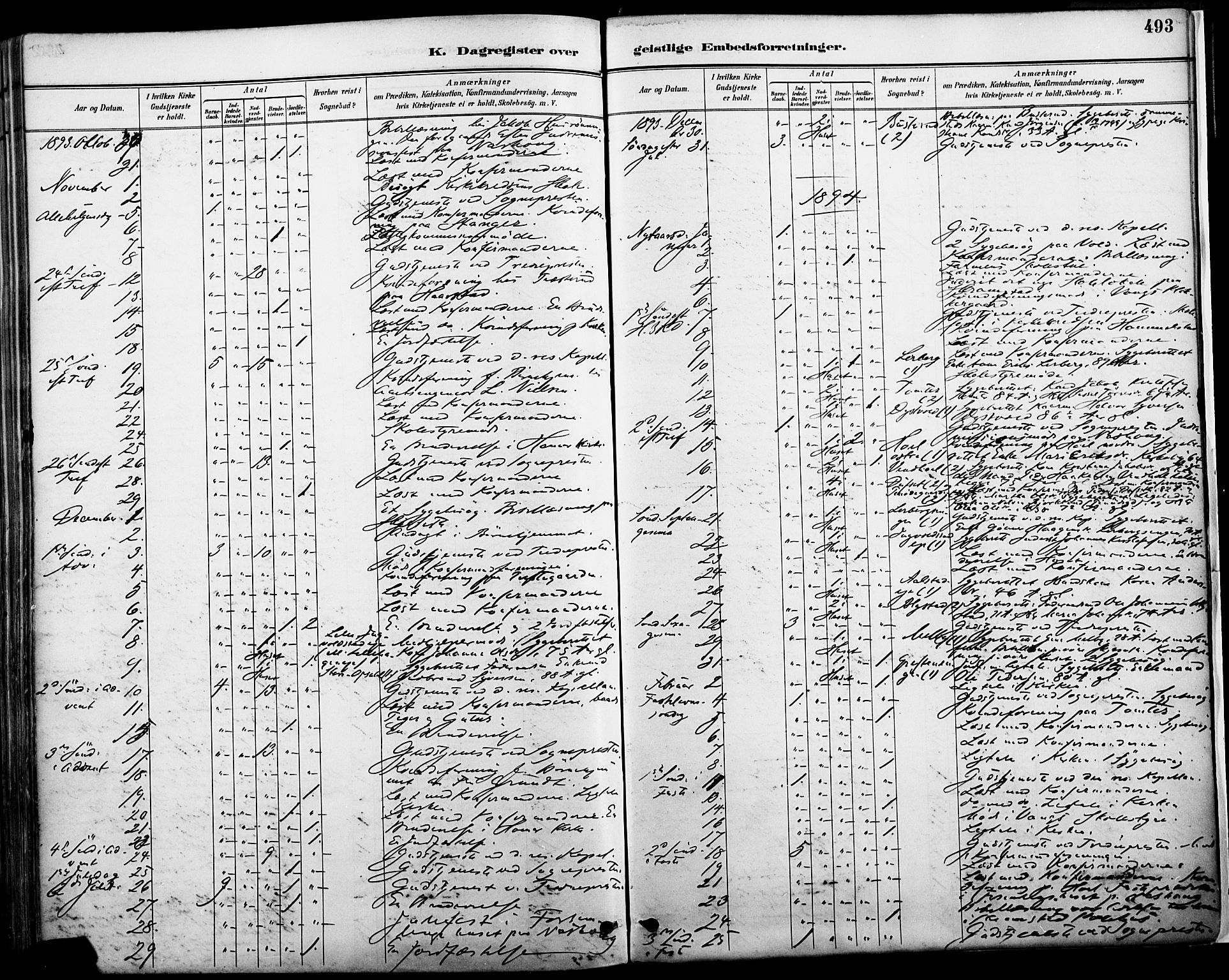 Vang prestekontor, Hedmark, AV/SAH-PREST-008/H/Ha/Haa/L0019A: Ministerialbok nr. 19, 1886-1900, s. 493