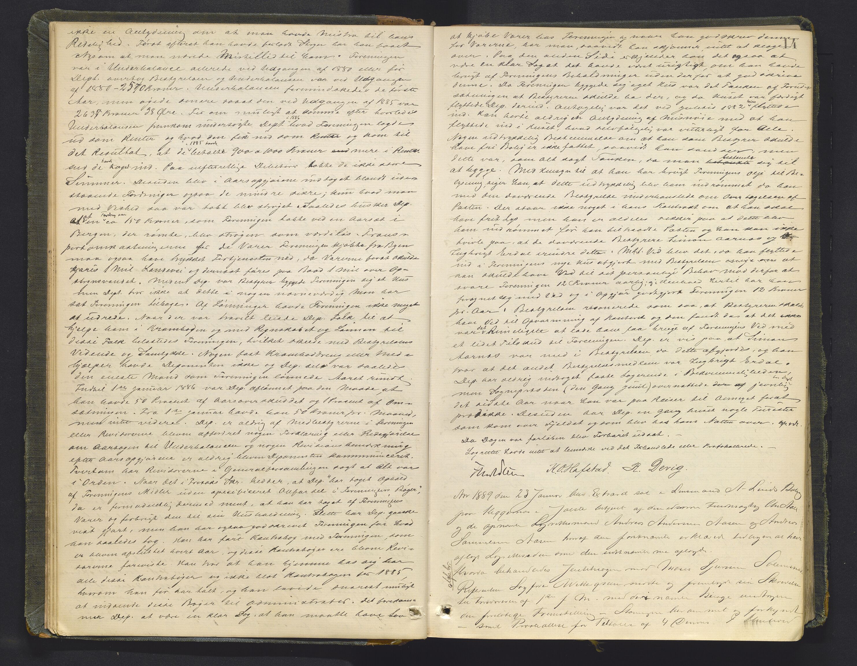 Sunnfjord tingrett, AV/SAB-A-3201/1/F/Fb/Fba/L0053: Ekstrarettsprotokoll, 1888-1897, s. 13b-14a