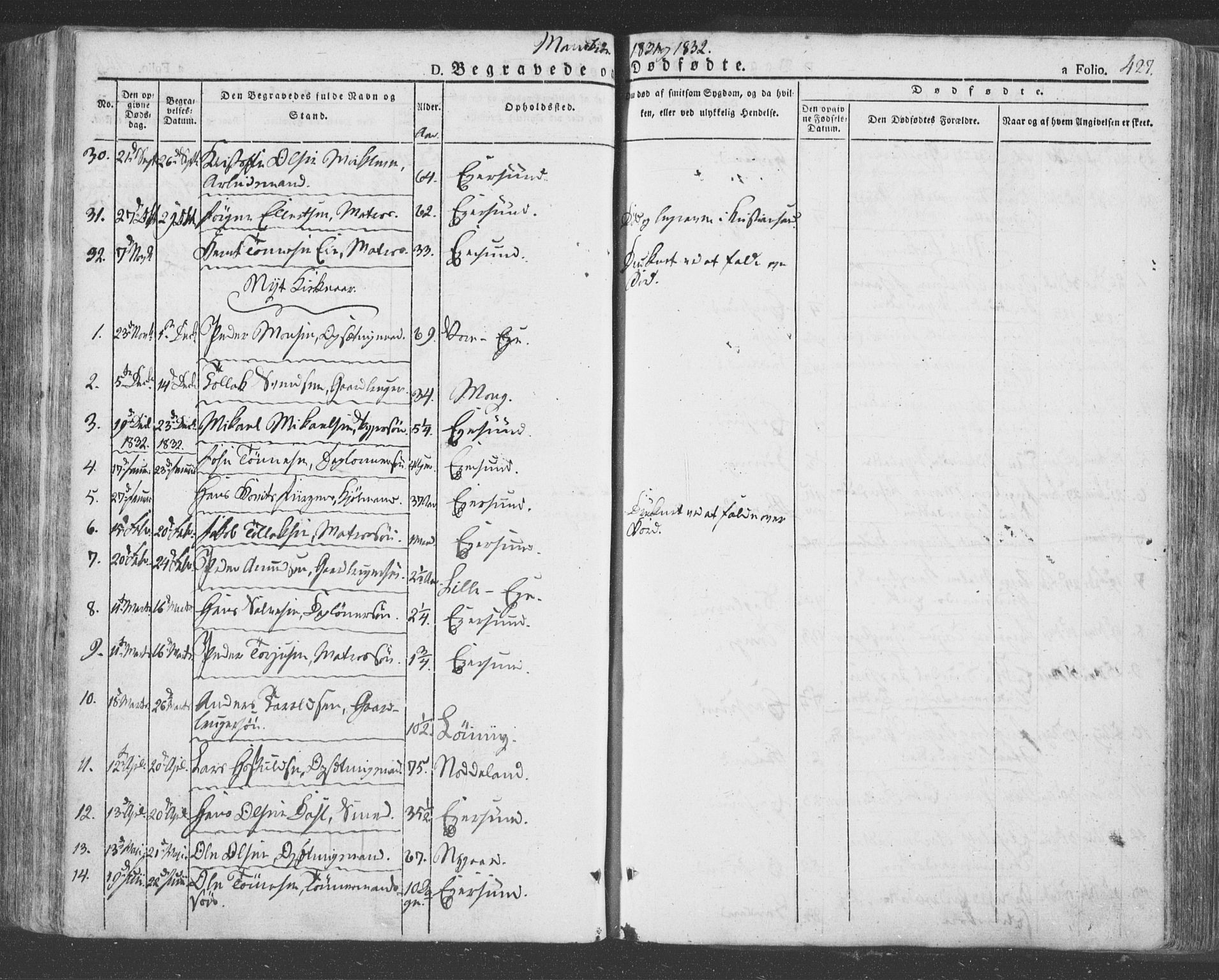 Eigersund sokneprestkontor, AV/SAST-A-101807/001/30/30BA/L0009: Ministerialbok nr. A 9, 1827-1850, s. 427