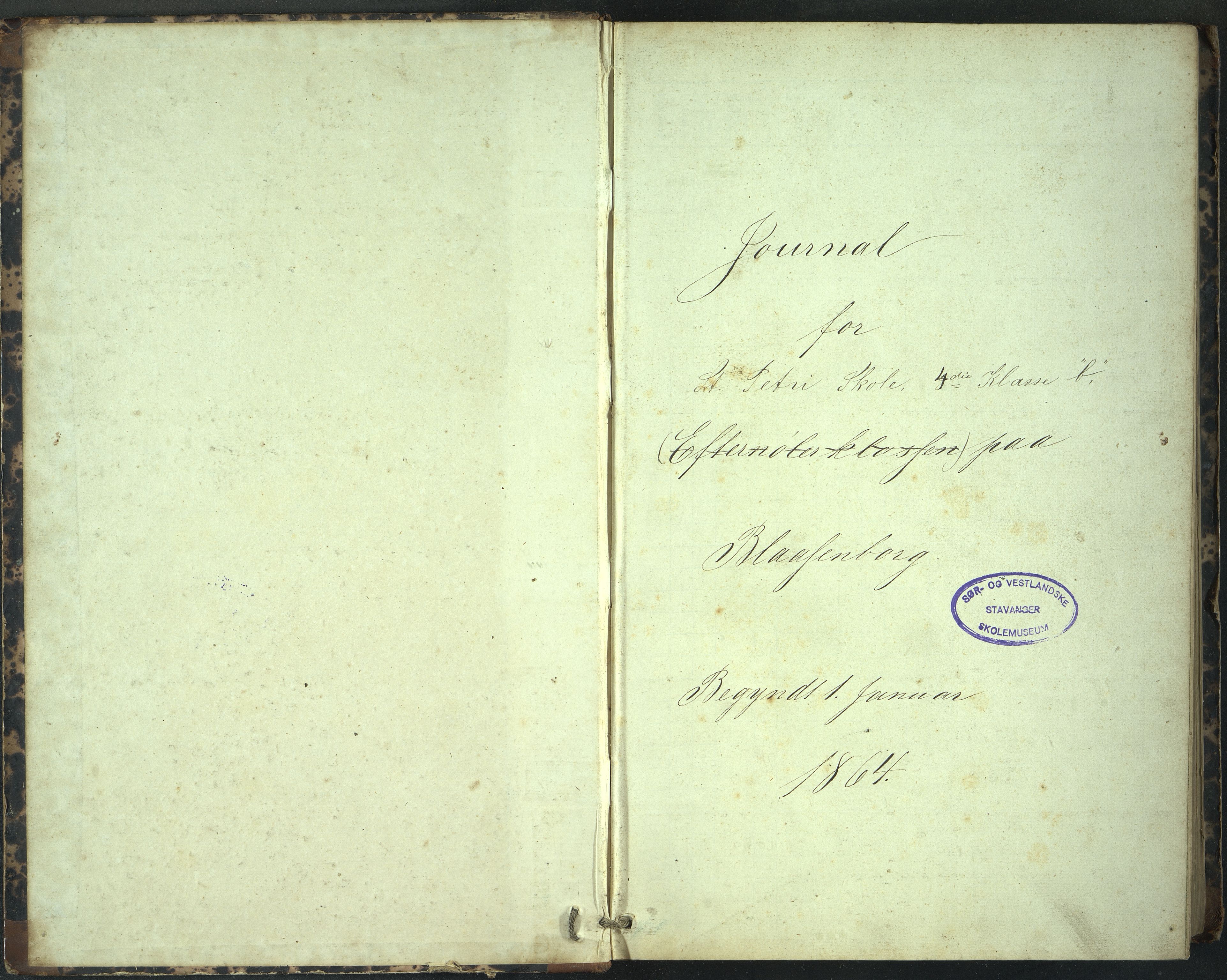 Stavanger kommune. Stavanger almueskole, BYST/A-0014/G/Gc/L0016: Skoleprotokoll, efternølerklassen og St. Petri skole 2.-5. klasse, 1864-1874