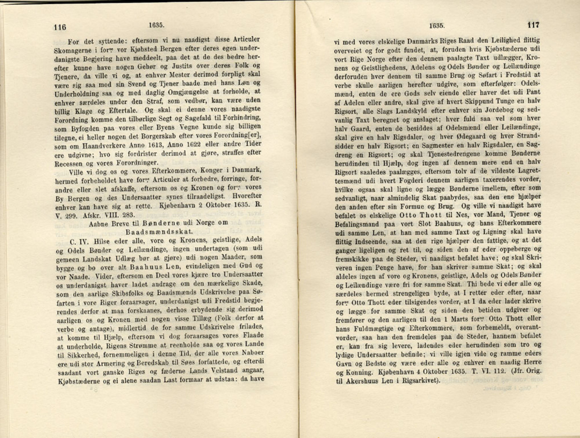Publikasjoner utgitt av Det Norske Historiske Kildeskriftfond, PUBL/-/-/-: Norske Rigs-Registranter, bind 7, 1635-1640, s. 116-117