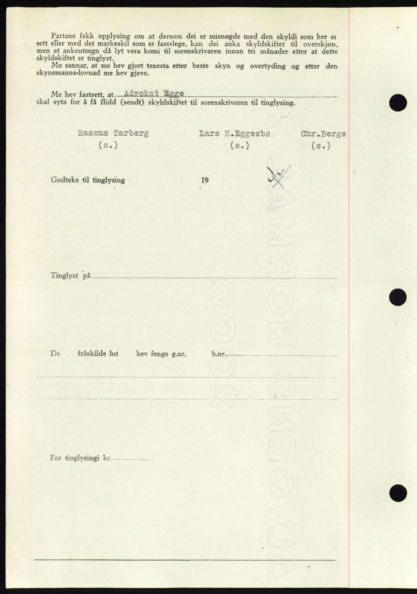 Søre Sunnmøre sorenskriveri, AV/SAT-A-4122/1/2/2C/L0081: Pantebok nr. 7A, 1947-1948, Dagboknr: 1100/1947