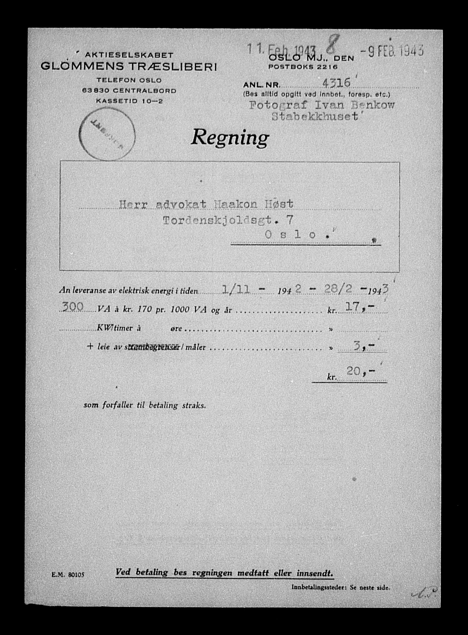 Justisdepartementet, Tilbakeføringskontoret for inndratte formuer, AV/RA-S-1564/H/Hc/Hcc/L0920: --, 1945-1947, s. 353