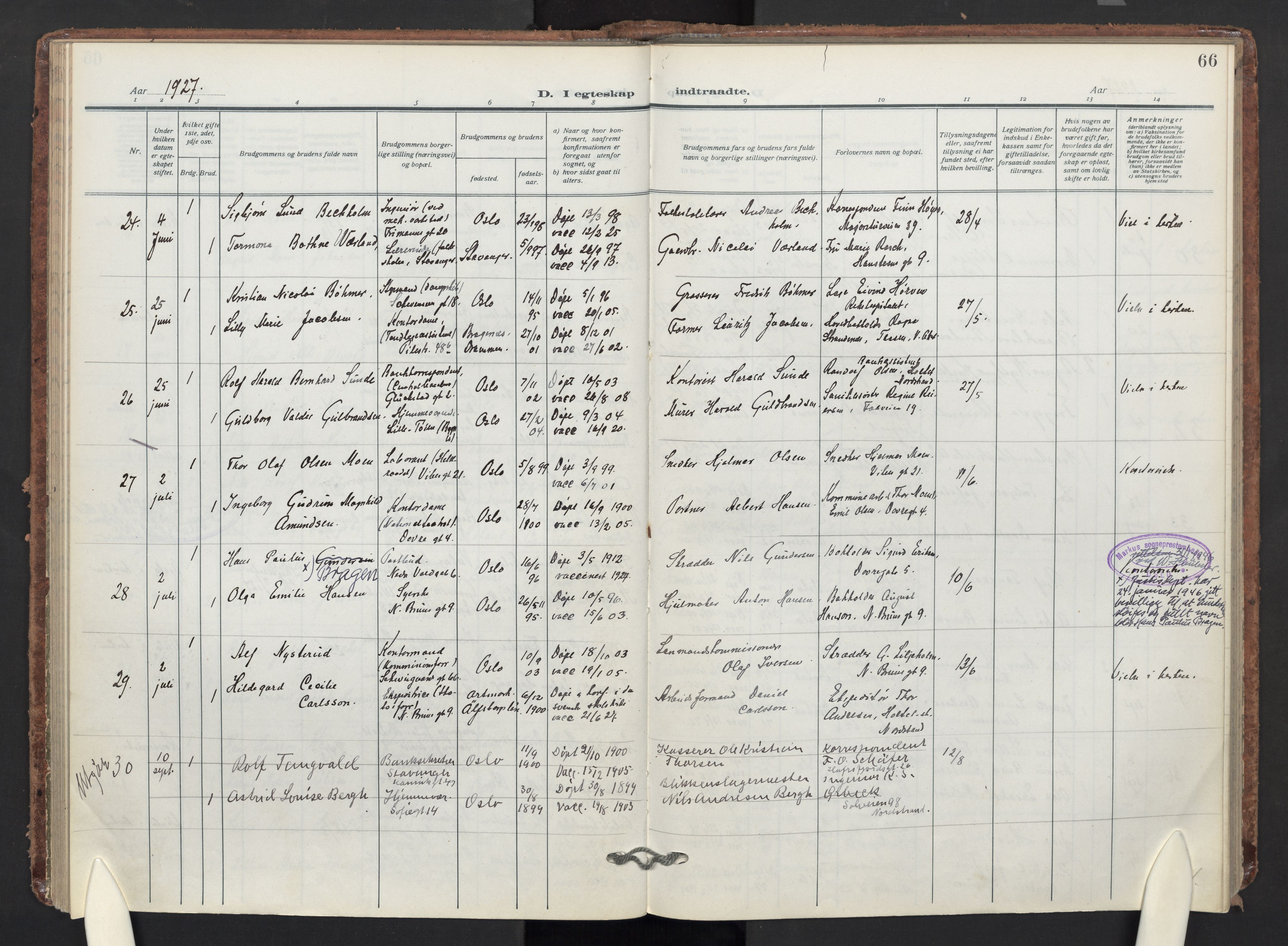Markus prestekontor Kirkebøker, AV/SAO-A-10830/F/L0003: Ministerialbok nr. 3, 1917-1942, s. 66