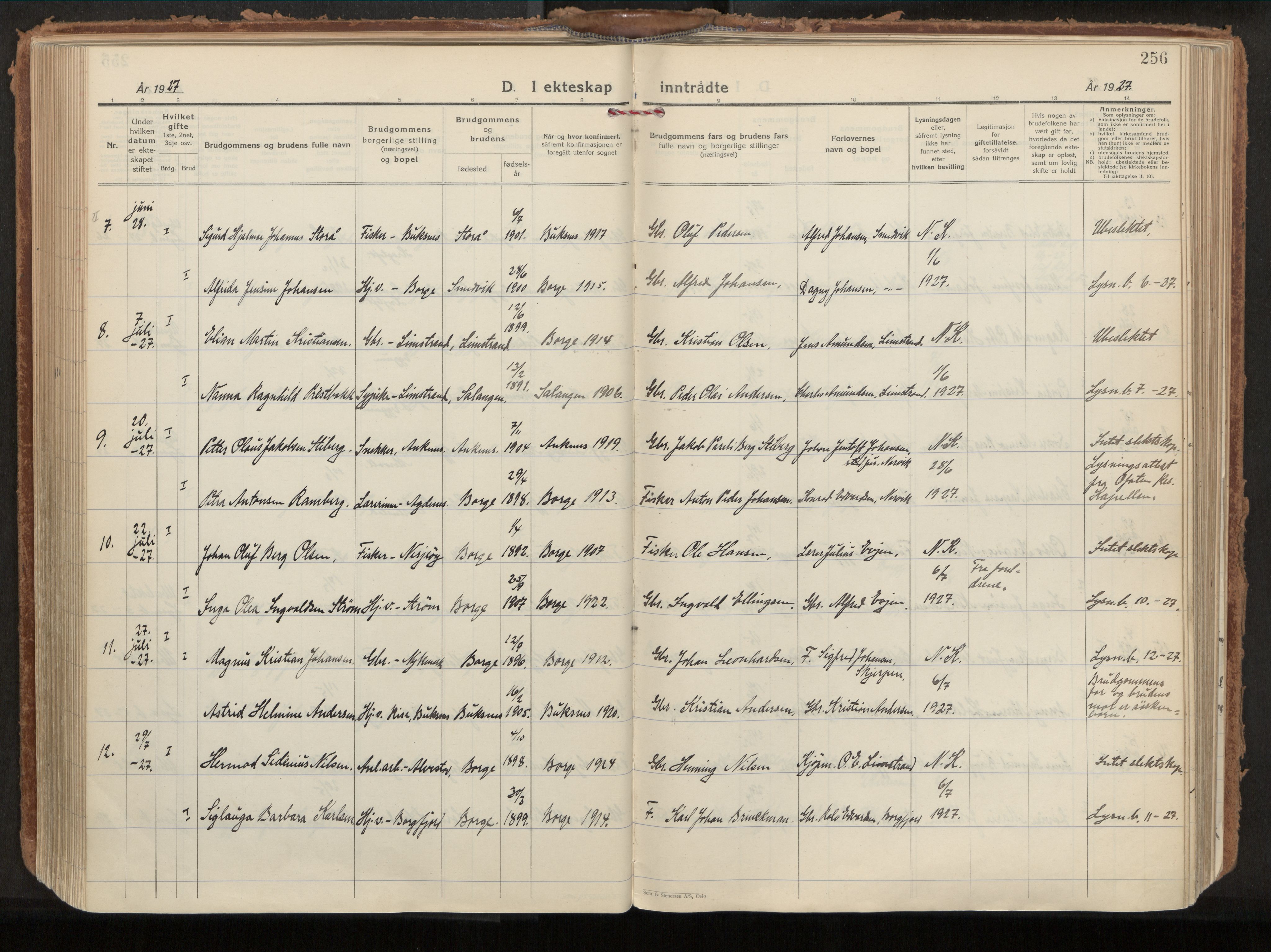 Ministerialprotokoller, klokkerbøker og fødselsregistre - Nordland, AV/SAT-A-1459/880/L1137: Ministerialbok nr. 880A11, 1927-1944, s. 256