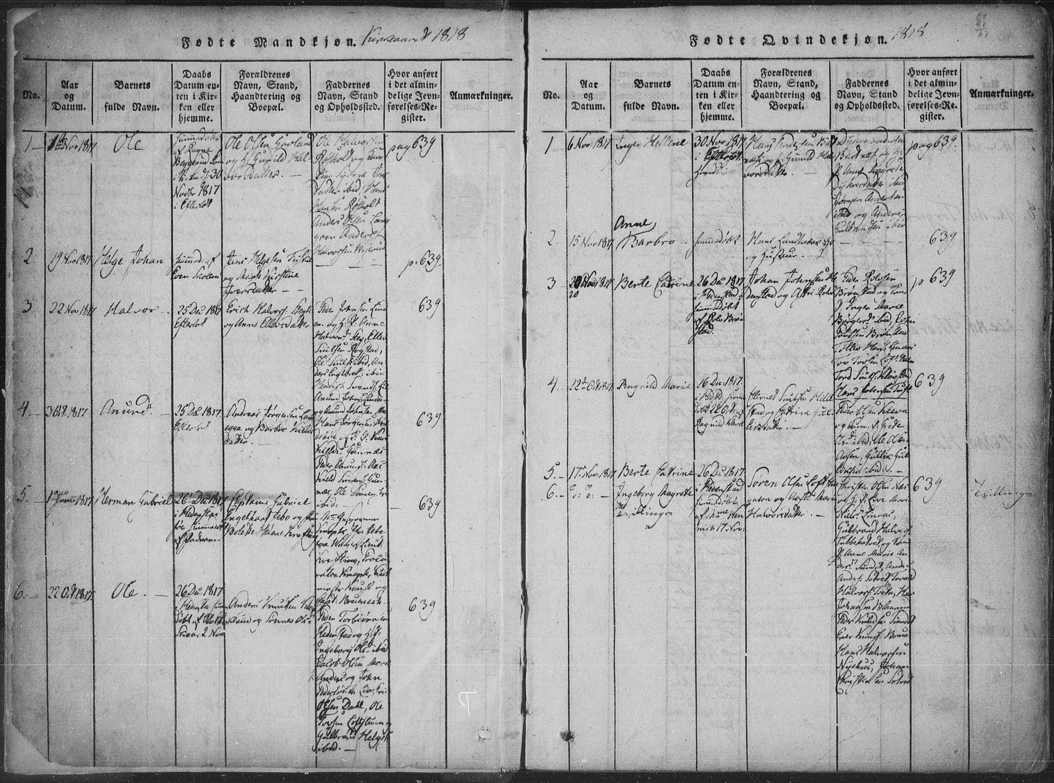 Sandsvær kirkebøker, SAKO/A-244/F/Fa/L0004: Ministerialbok nr. I 4, 1817-1839, s. 2-3