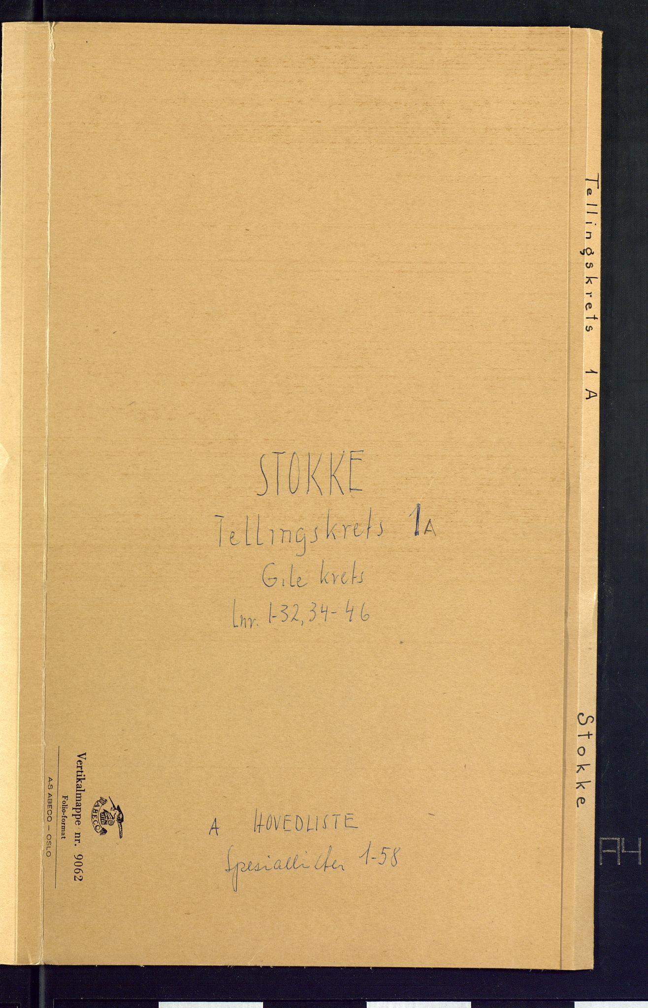SAKO, Folketelling 1875 for 0720P Stokke prestegjeld, 1875, s. 1