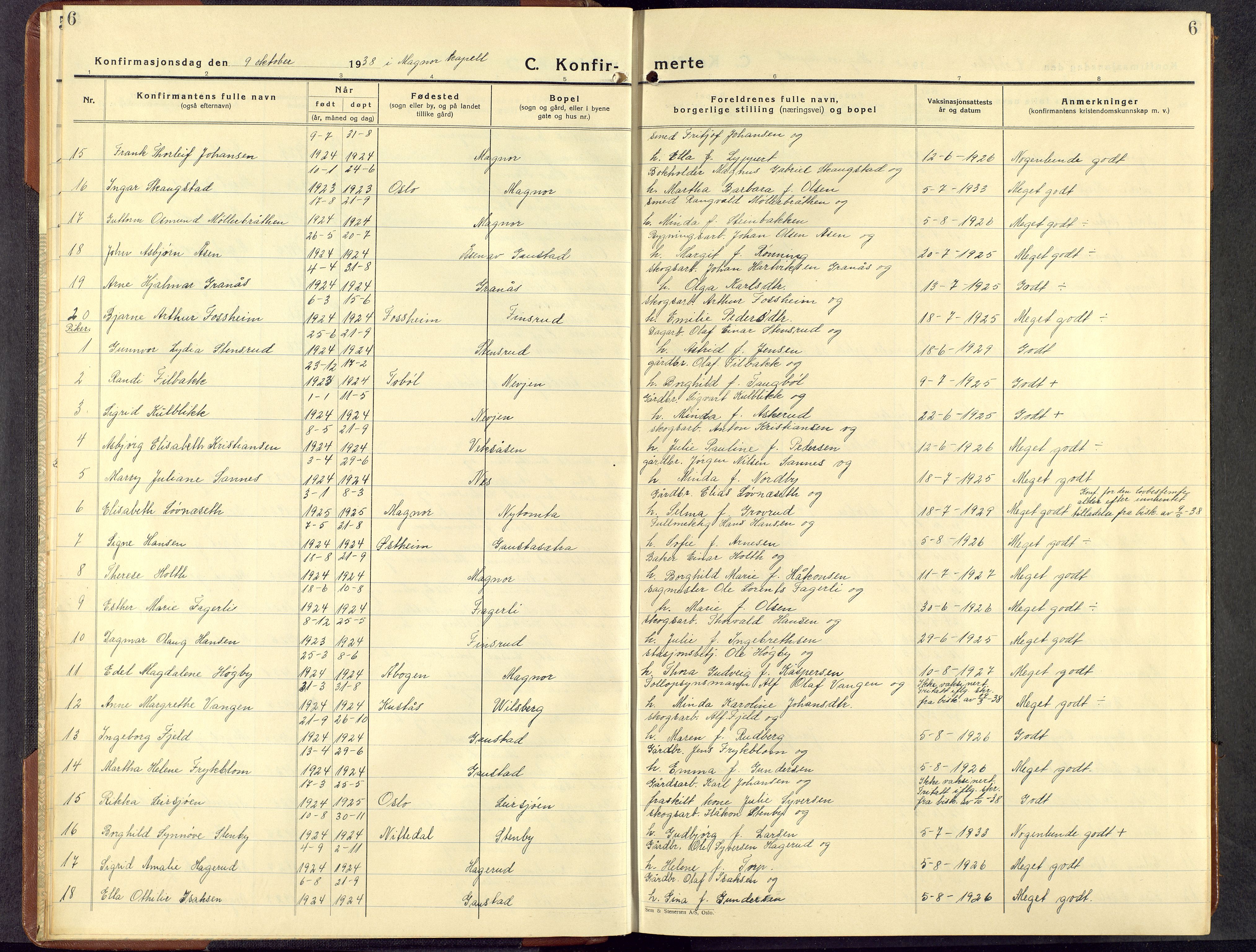 Eidskog prestekontor, AV/SAH-PREST-026/H/Ha/Hab/L0008: Klokkerbok nr. 8, 1938-1959, s. 6