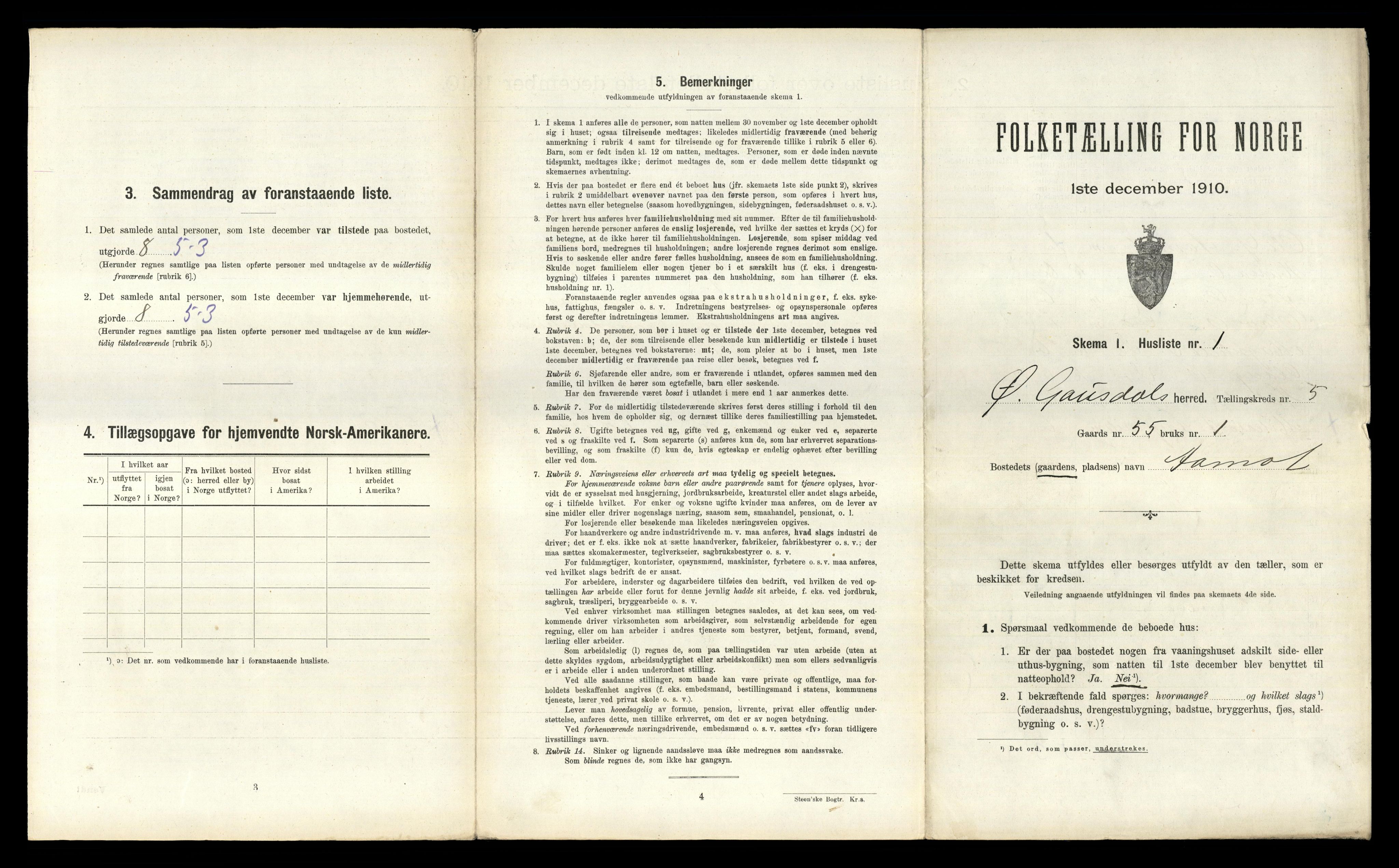 RA, Folketelling 1910 for 0522 Østre Gausdal herred, 1910, s. 768