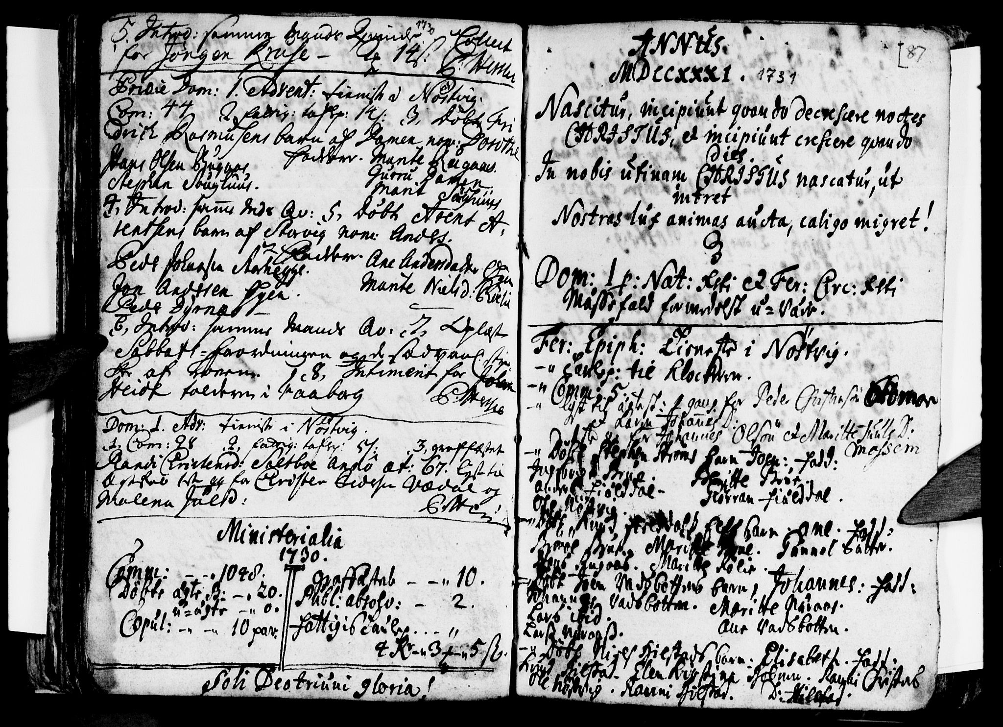Ministerialprotokoller, klokkerbøker og fødselsregistre - Nordland, AV/SAT-A-1459/814/L0221: Ministerialbok nr. 814A02, 1718-1762, s. 87