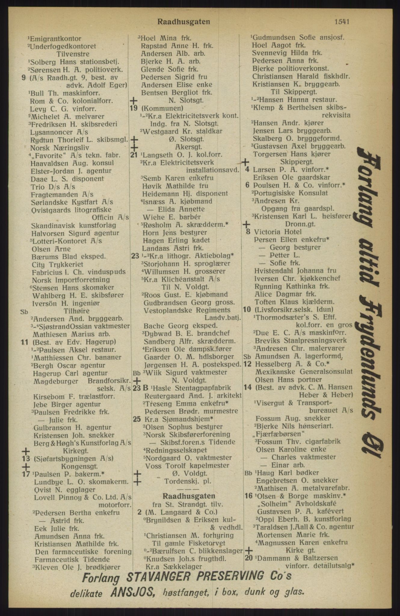 Kristiania/Oslo adressebok, PUBL/-, 1914, s. 1541