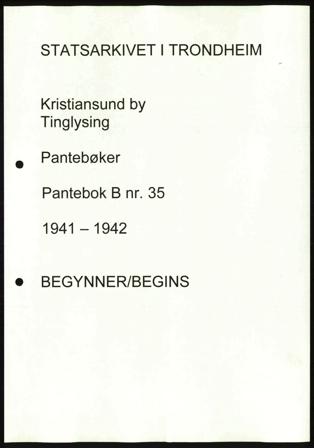 Kristiansund byfogd, AV/SAT-A-4587/A/27: Pantebok nr. 35, 1941-1942