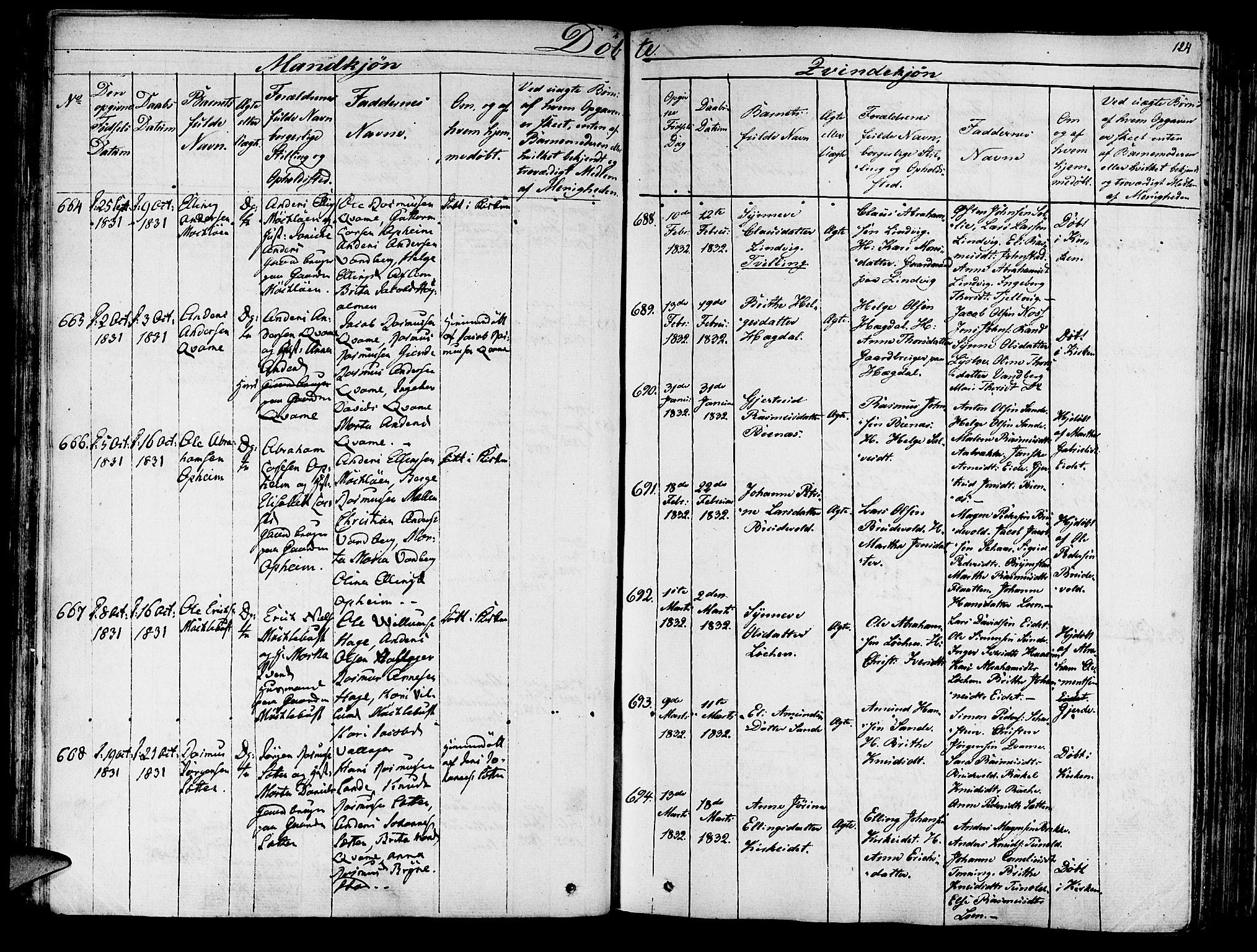 Innvik sokneprestembete, AV/SAB-A-80501: Ministerialbok nr. A 3, 1820-1832, s. 124