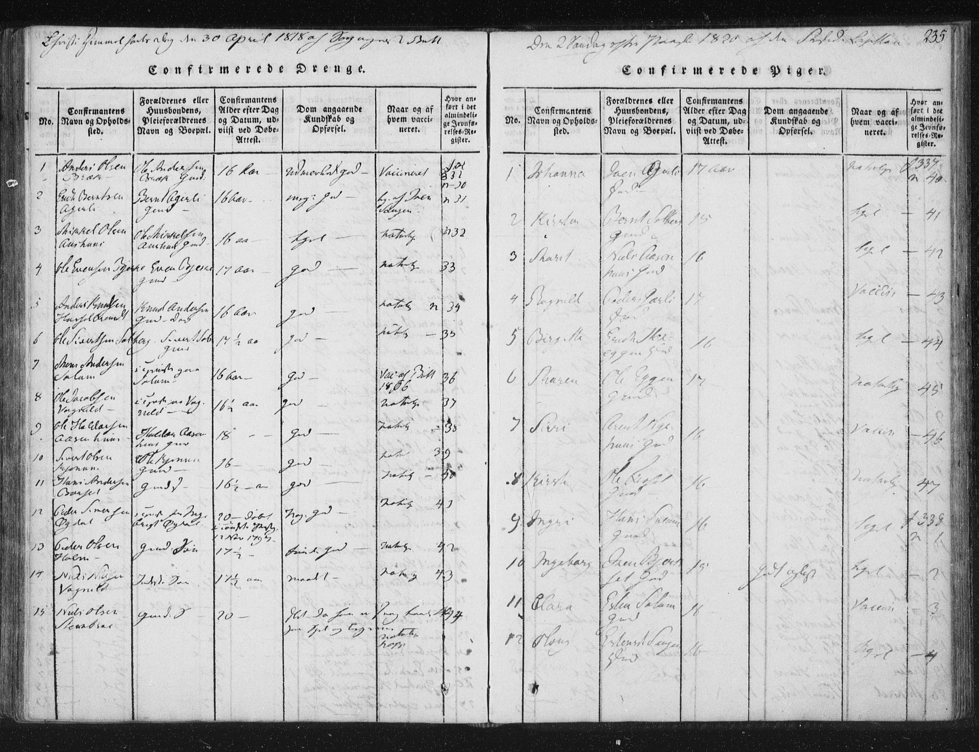 Ministerialprotokoller, klokkerbøker og fødselsregistre - Sør-Trøndelag, SAT/A-1456/689/L1037: Ministerialbok nr. 689A02, 1816-1842, s. 235