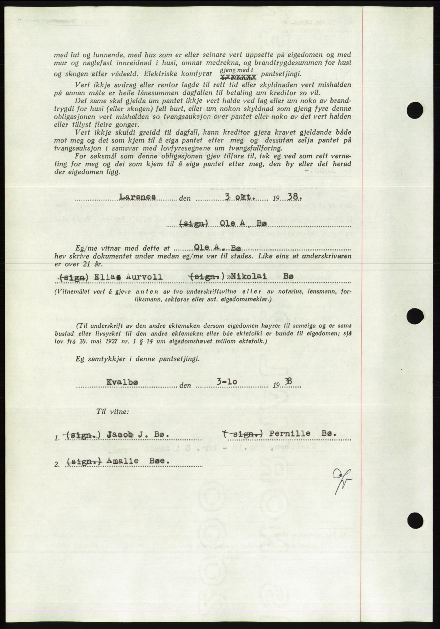 Søre Sunnmøre sorenskriveri, AV/SAT-A-4122/1/2/2C/L0066: Pantebok nr. 60, 1938-1938, Dagboknr: 1650/1938