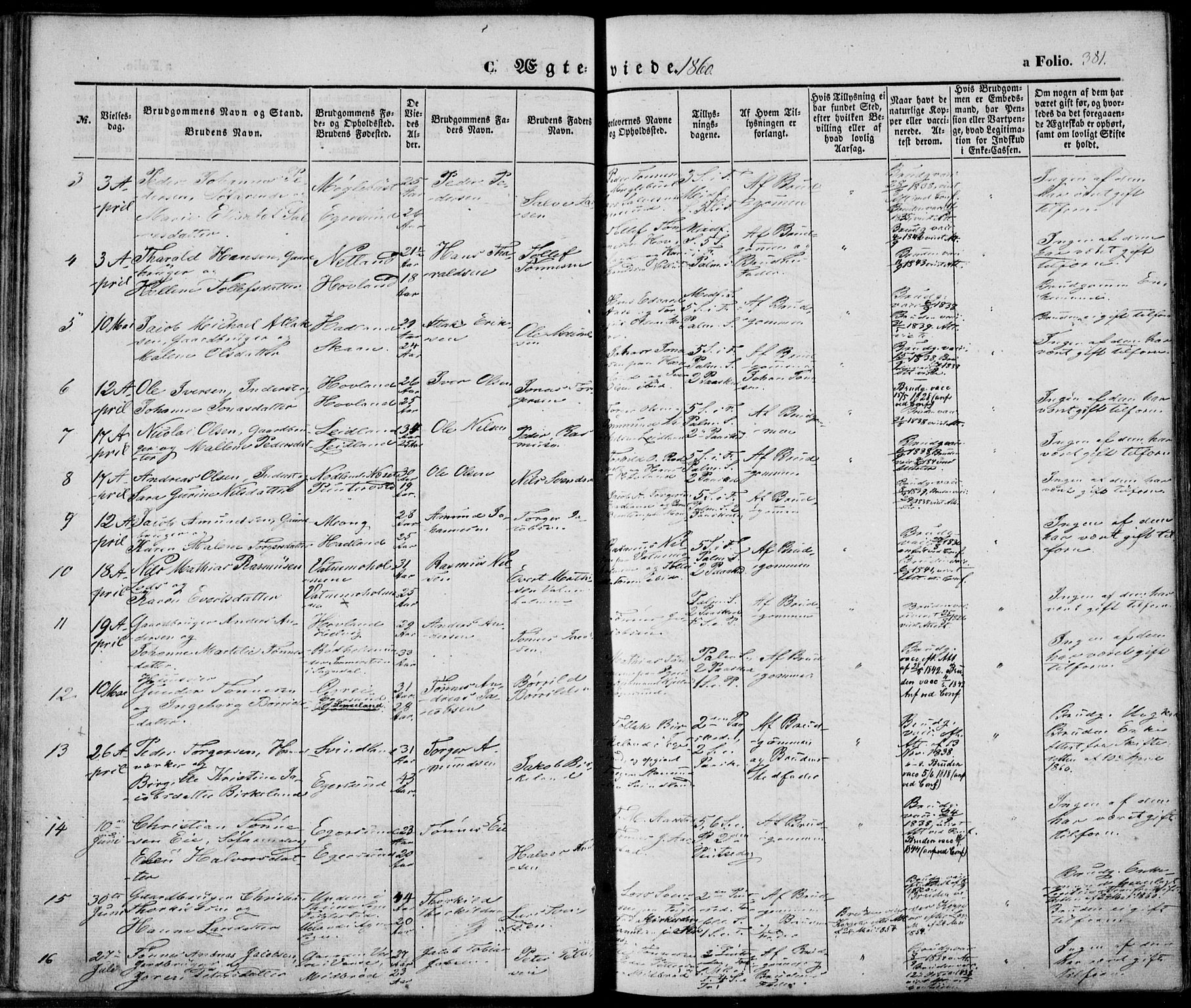 Eigersund sokneprestkontor, SAST/A-101807/S08/L0013: Ministerialbok nr. A 12.2, 1850-1865, s. 381