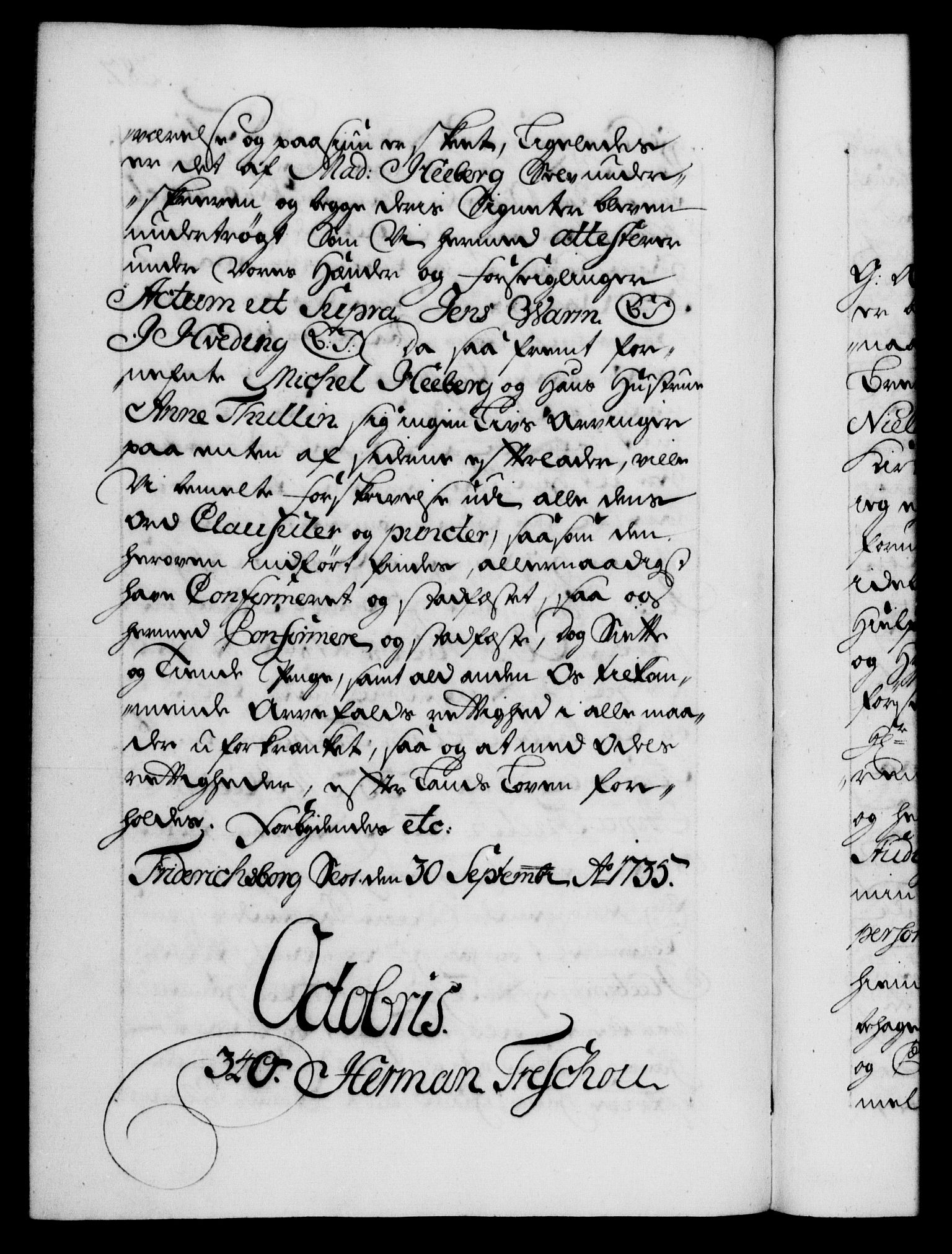 Danske Kanselli 1572-1799, RA/EA-3023/F/Fc/Fca/Fcaa/L0029: Norske registre, 1735-1736, s. 287b