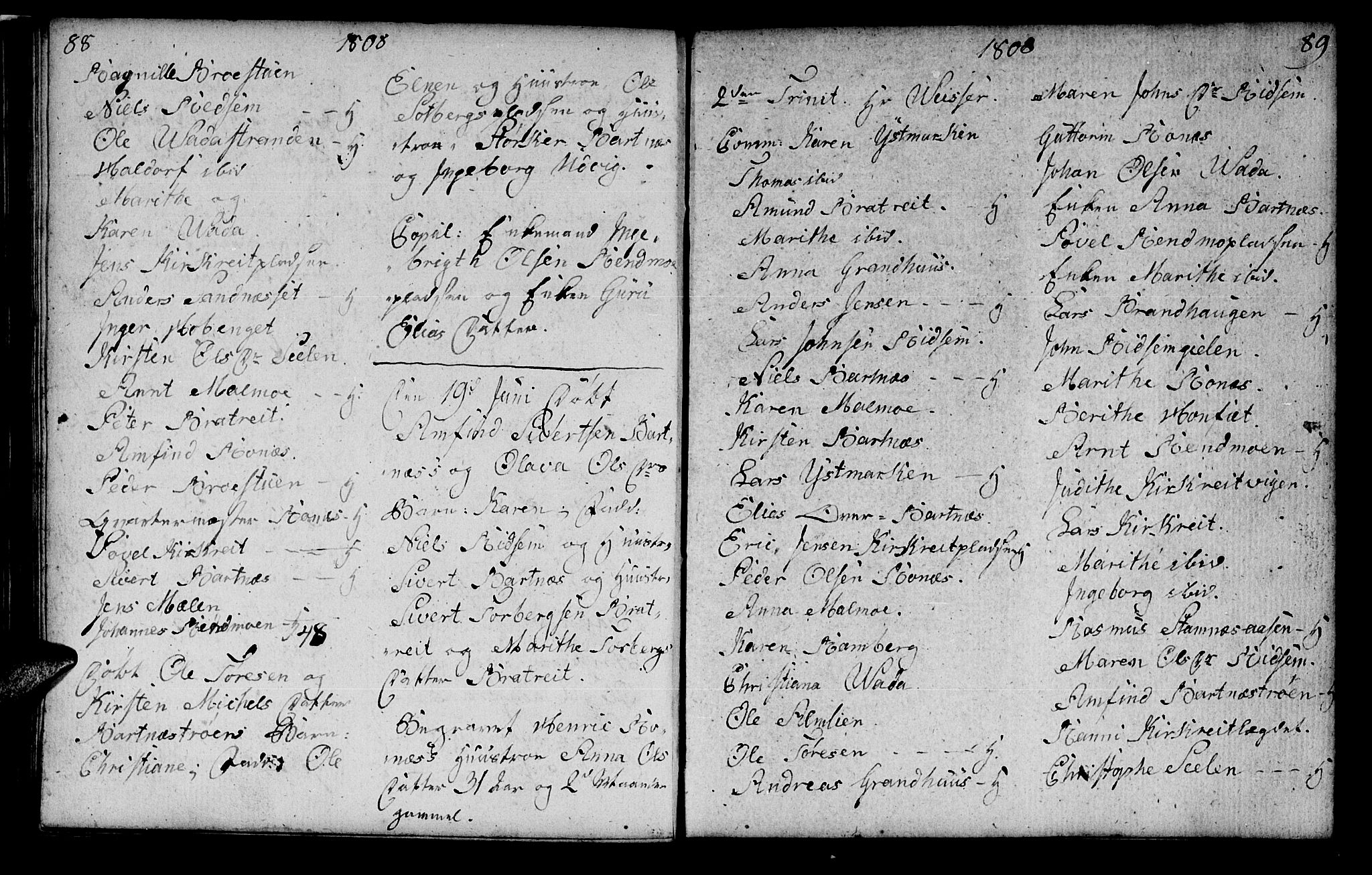 Ministerialprotokoller, klokkerbøker og fødselsregistre - Nord-Trøndelag, SAT/A-1458/745/L0432: Klokkerbok nr. 745C01, 1802-1814, s. 88-89