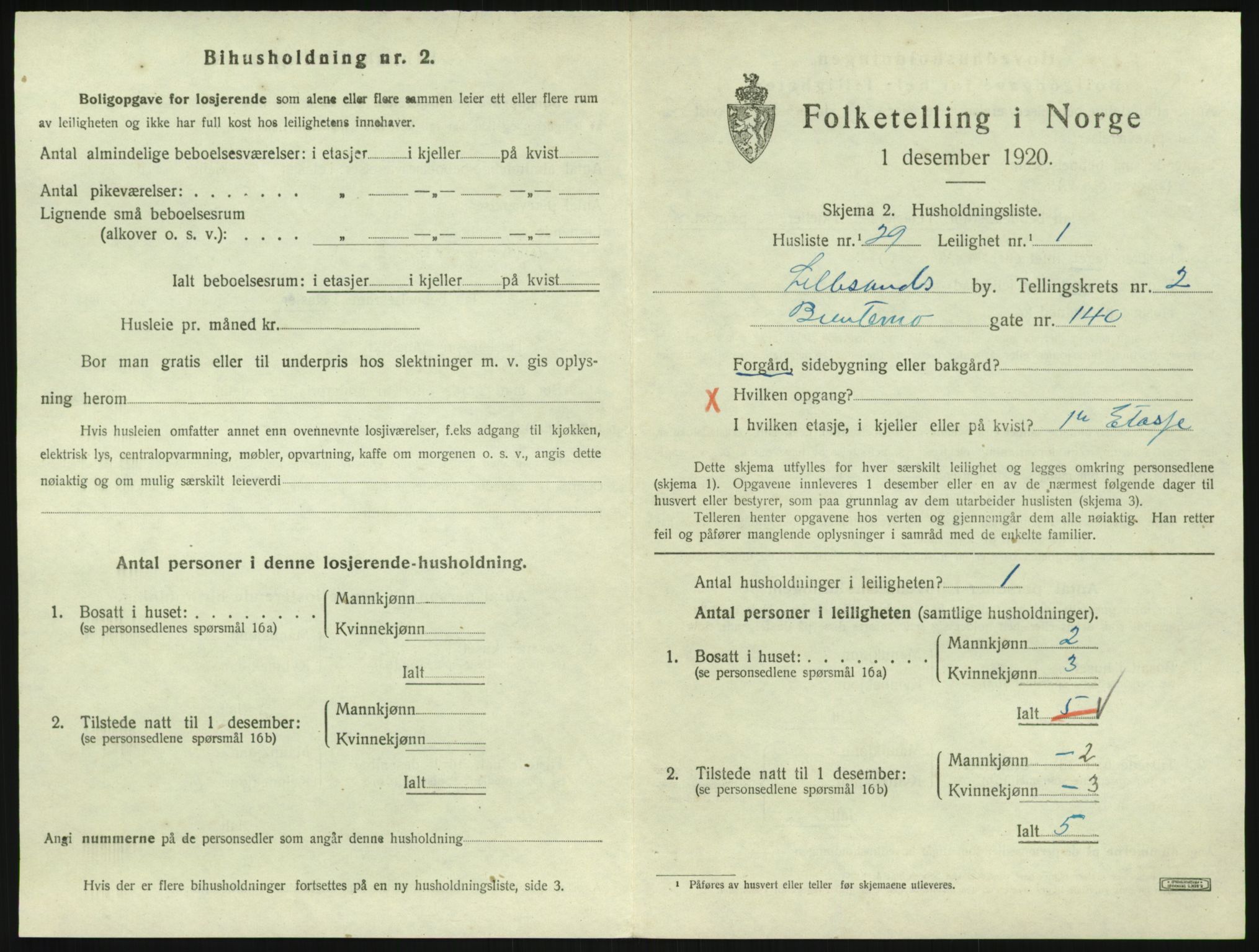 SAK, Folketelling 1920 for 0905 Lillesand ladested, 1920, s. 891