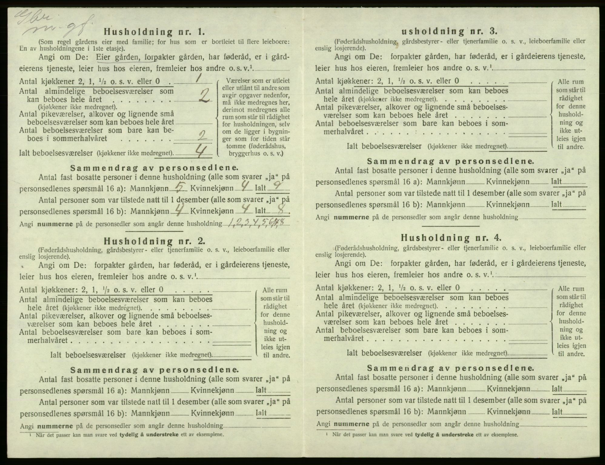 SAB, Folketelling 1920 for 1223 Tysnes herred, 1920, s. 1541