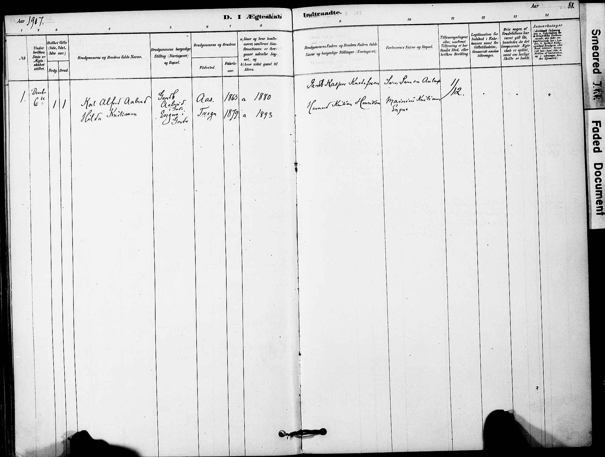 Vestby prestekontor Kirkebøker, SAO/A-10893/F/Fa/L0011: Ministerialbok nr. I 11, 1878-1913, s. 88