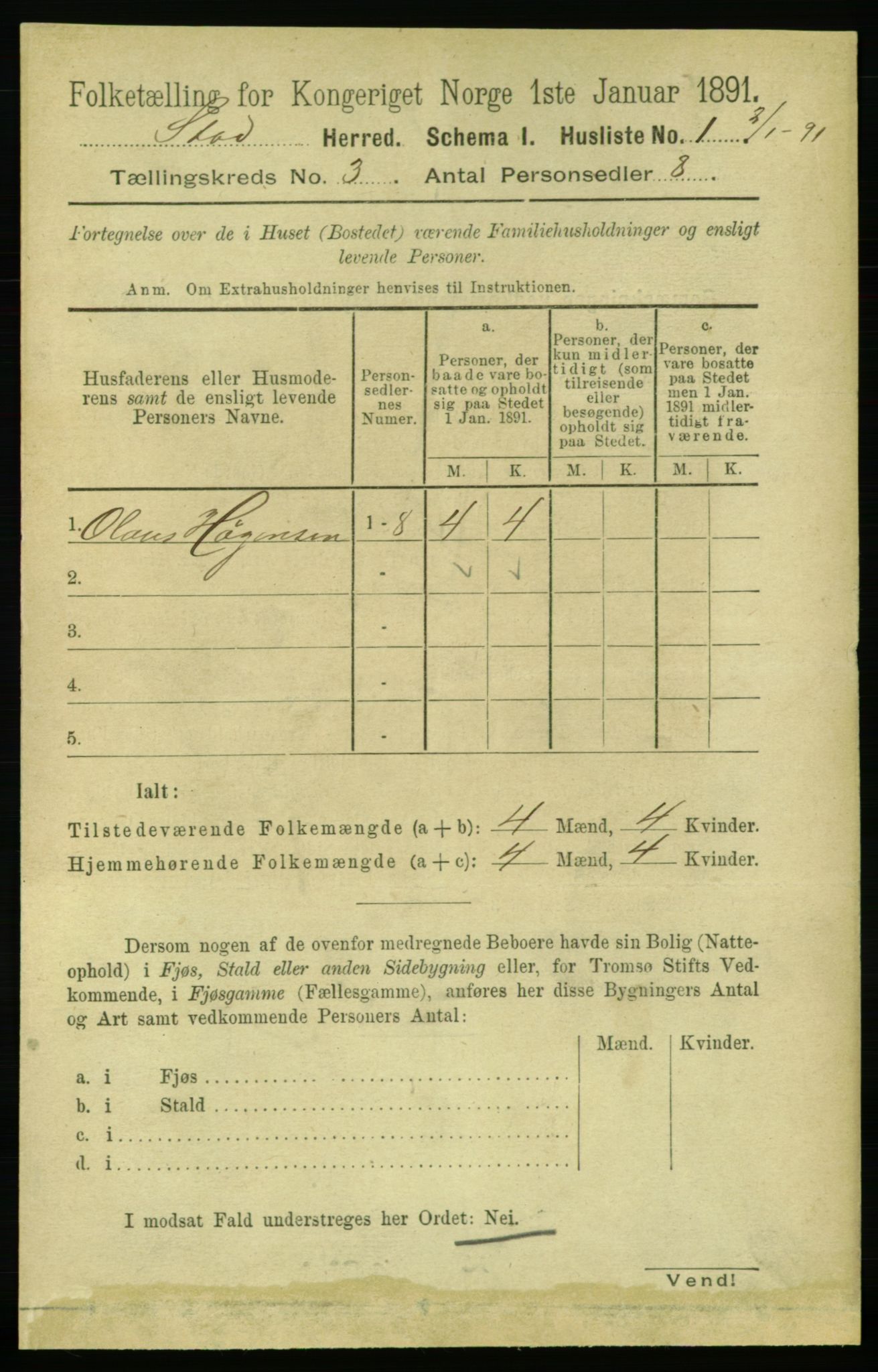 RA, Folketelling 1891 for 1734 Stod herred, 1891, s. 1260