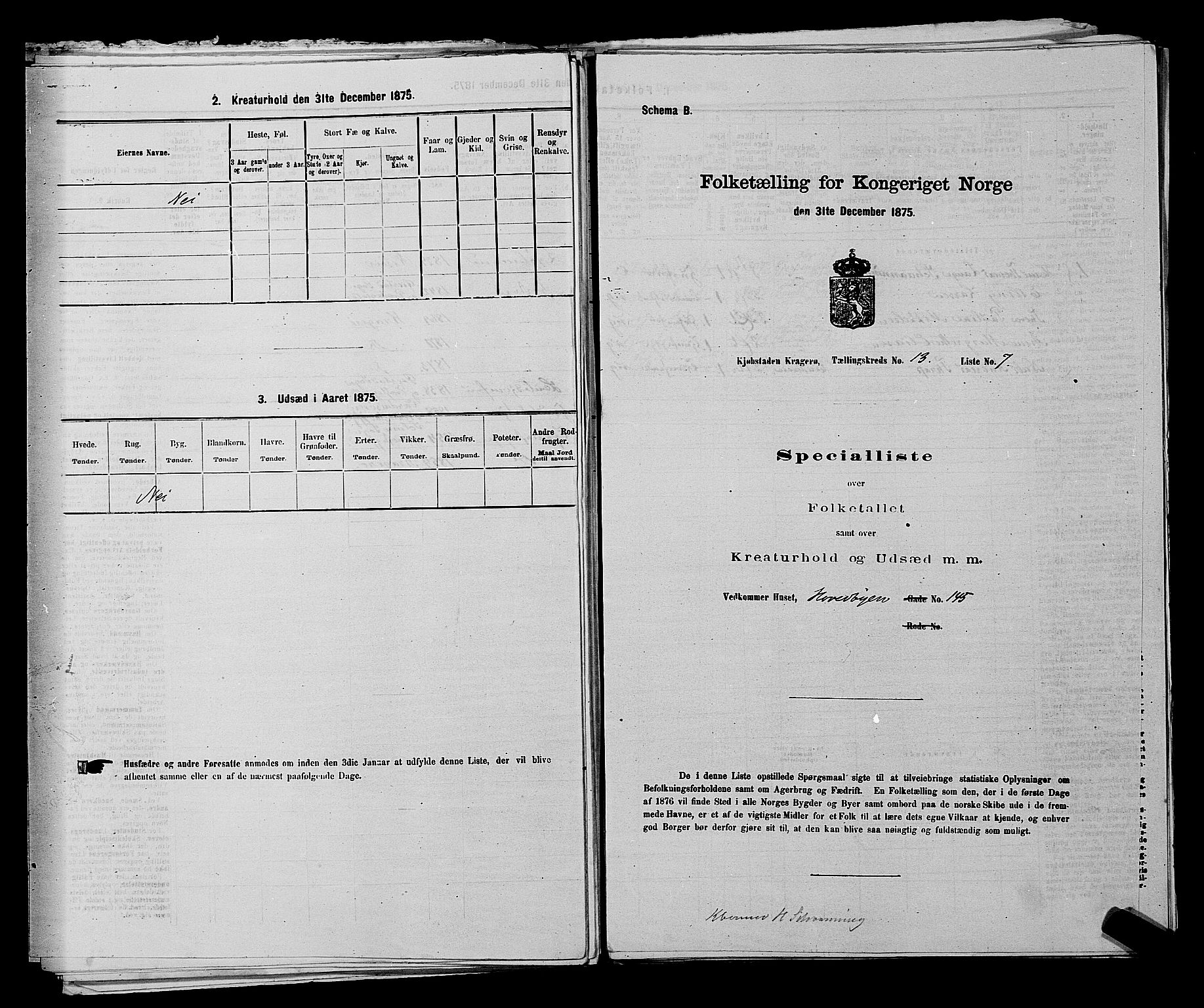 SAKO, Folketelling 1875 for 0801P Kragerø prestegjeld, 1875, s. 287