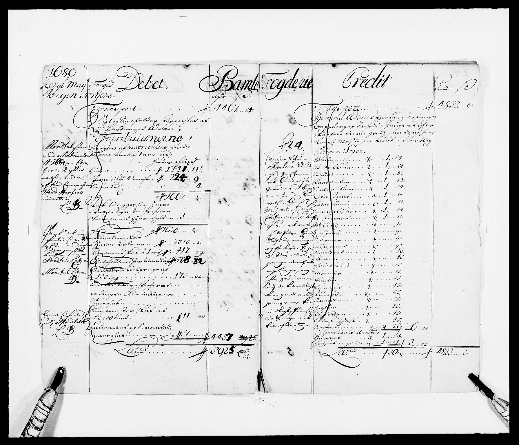 Rentekammeret inntil 1814, Reviderte regnskaper, Fogderegnskap, AV/RA-EA-4092/R34/L2045: Fogderegnskap Bamble, 1680-1681, s. 3