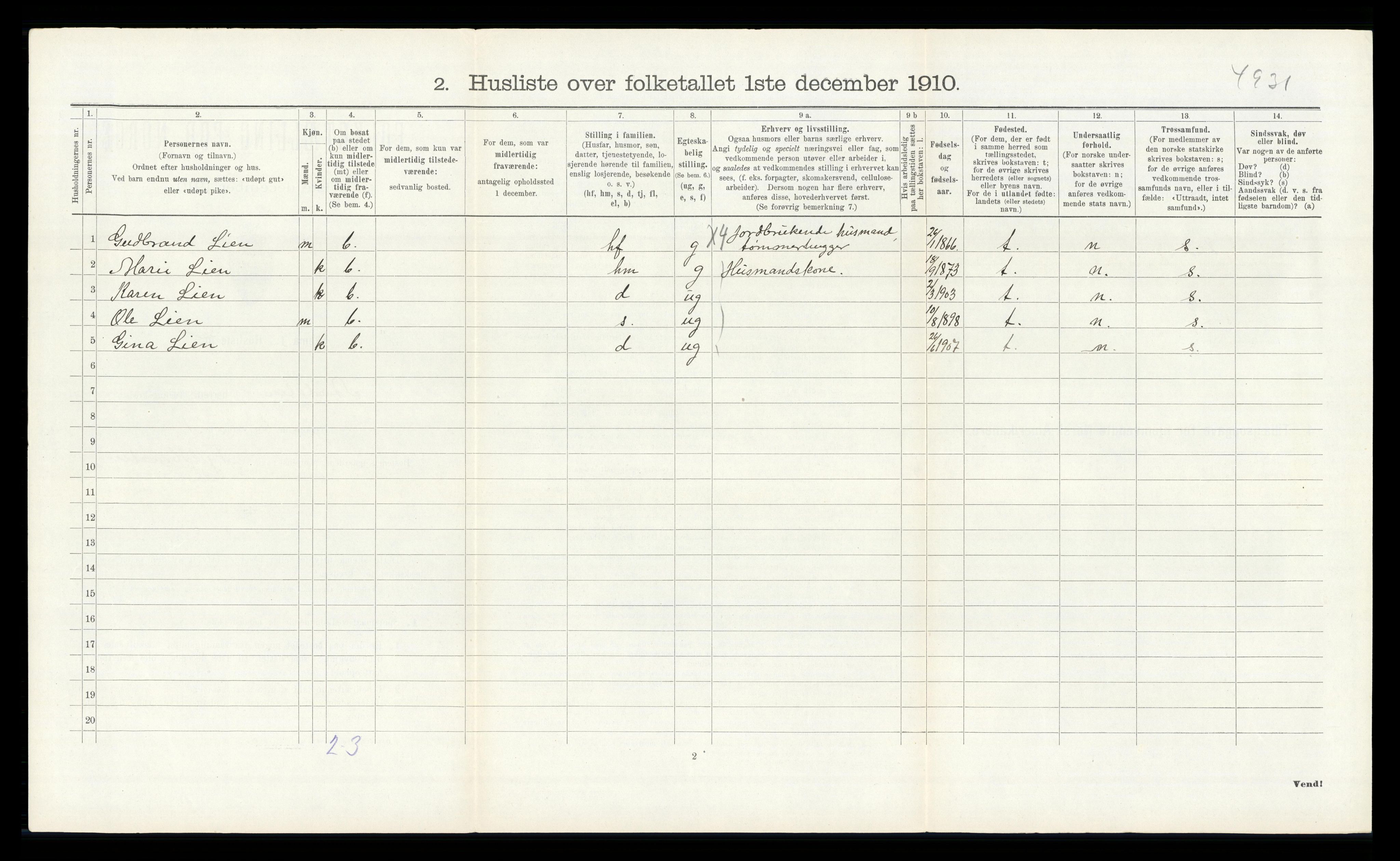 RA, Folketelling 1910 for 0614 Ådal herred, 1910, s. 378