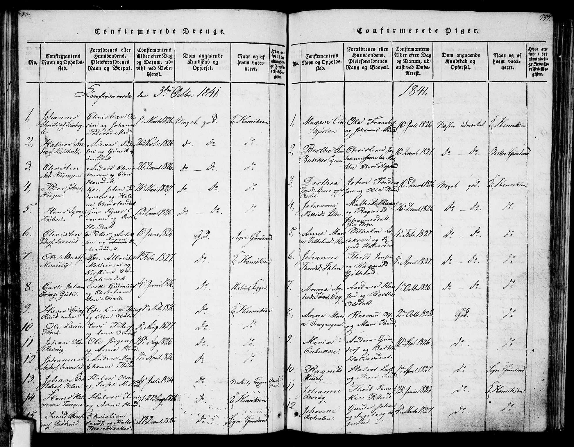 Askim prestekontor Kirkebøker, SAO/A-10900/F/Fa/L0004: Ministerialbok nr. 4, 1817-1846, s. 556-557